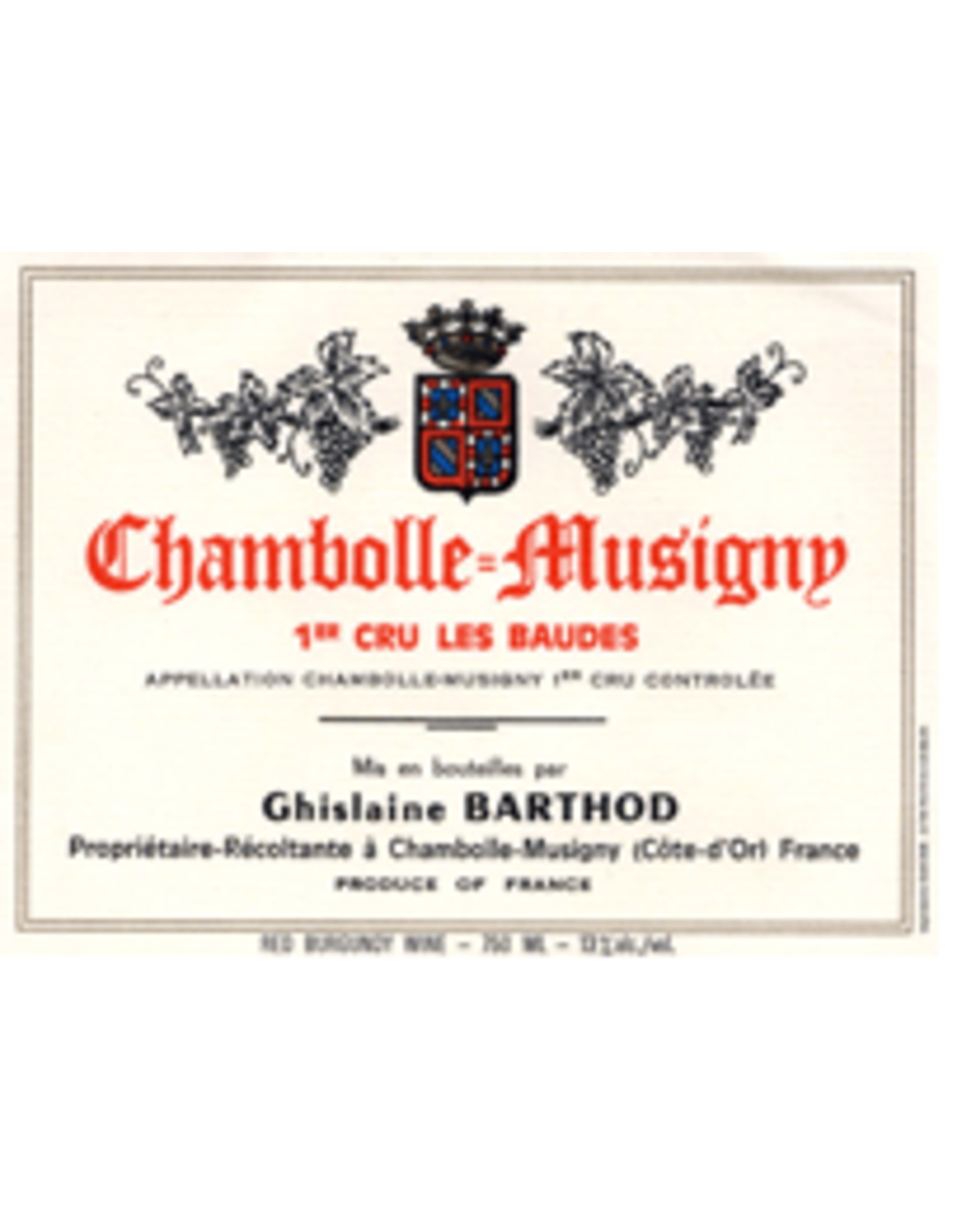 R Burgundy, Chambolle Musigny 1er, LES BAUDES, Barthod 2017