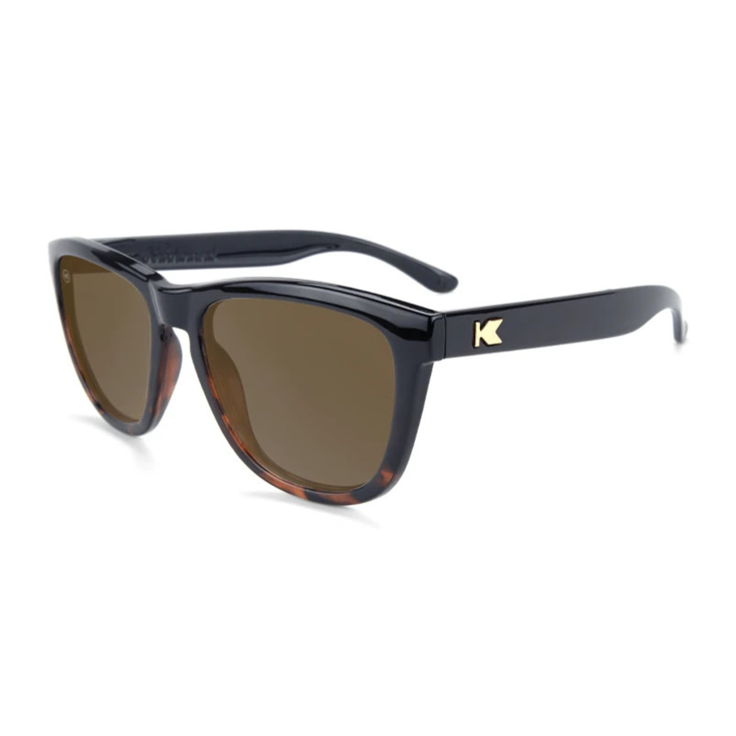 Knockaround Premiums Sunglasses Glossy Black and Tortoise Shell Fade /  Polarized Amber - True Outdoors