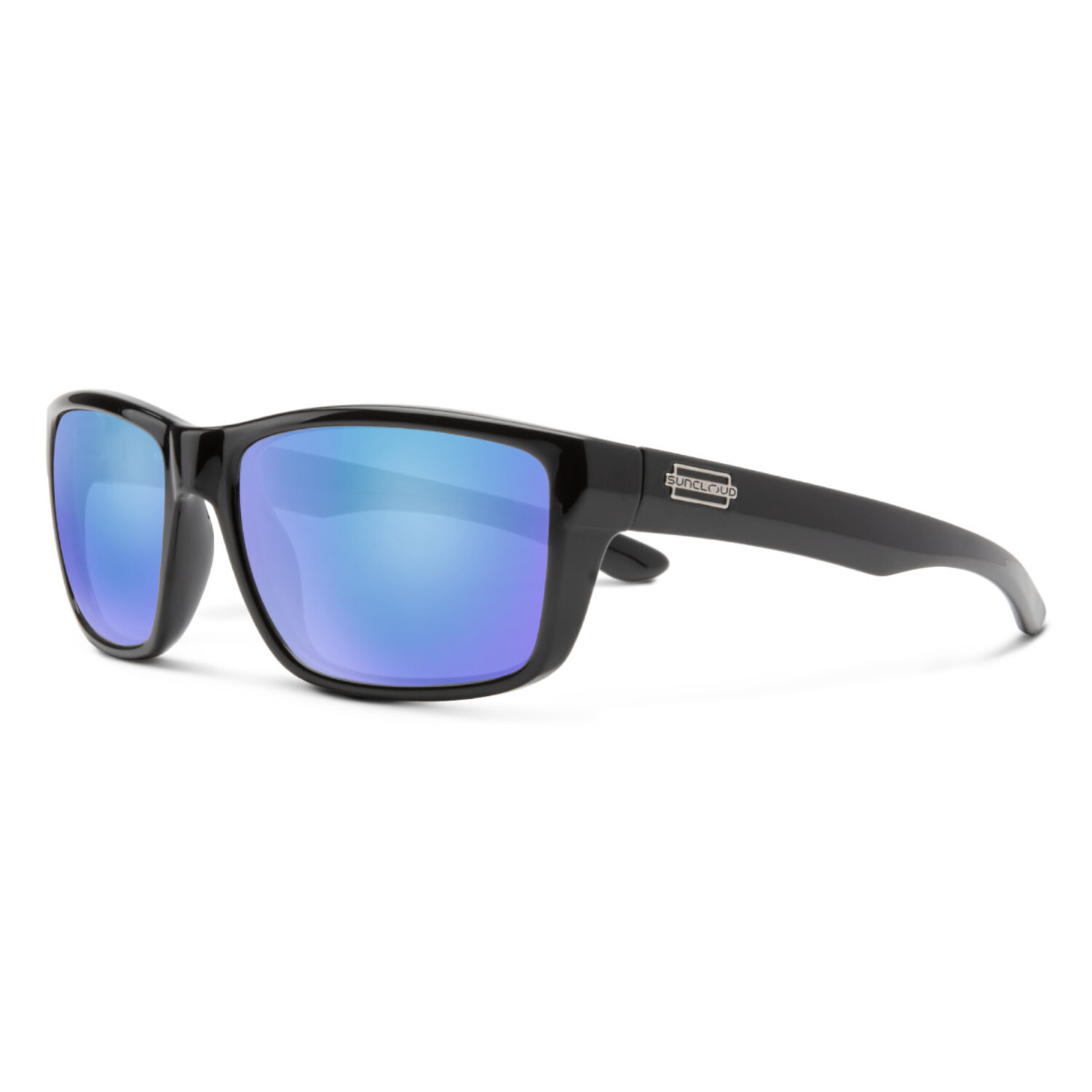 Suncloud Milestone Sunglasses Matte Crystal / Blue Mirror Polarized