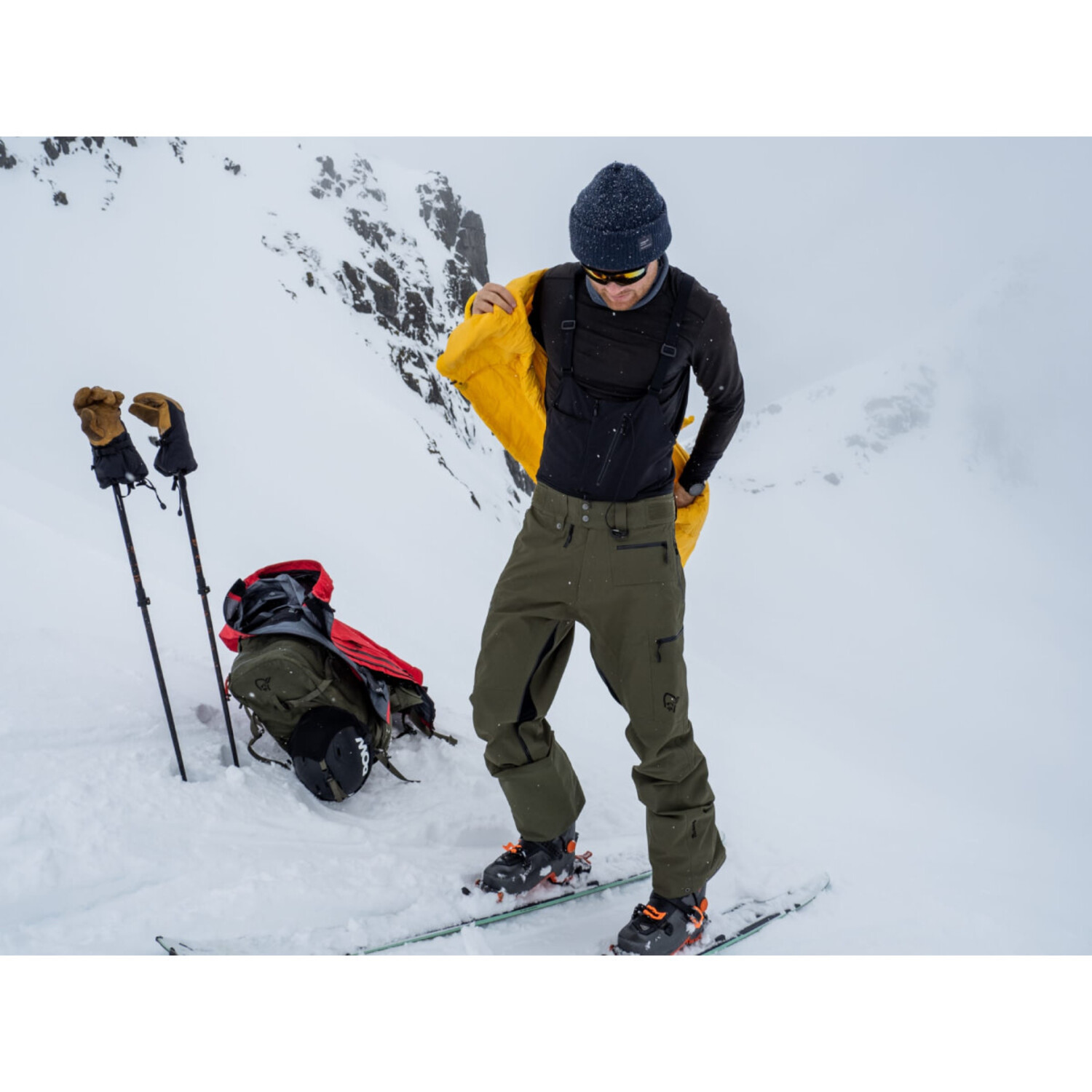 ネロ Norrøna Men's flex1 Ski/Snowboard Zip-in Bib - True Outdoors