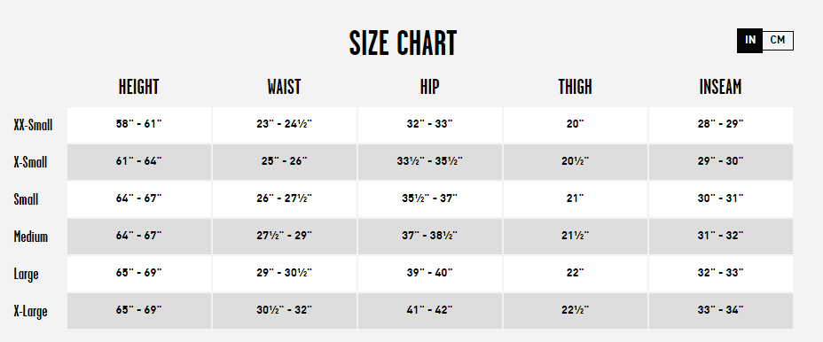 Snow Pants Size Chart Online Cpshouston