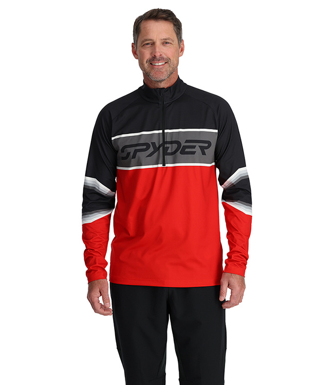 Spyder Men's Eiger Wool Mid Layer Top - Merino Wool & Sorona Blend, Full Zip T-Neck - View #11