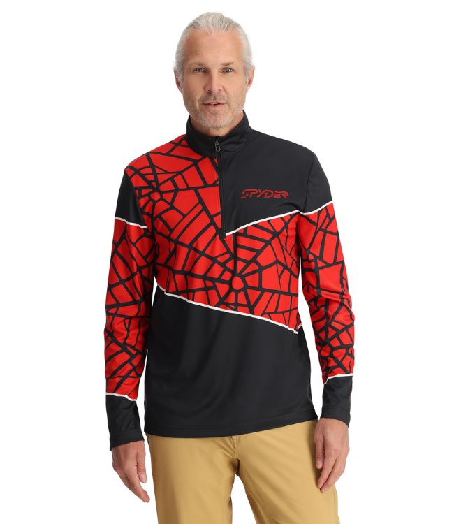 Spyder Men's Eiger Wool Mid Layer Top - Merino Wool & Sorona Blend, Full Zip T-Neck - View #12
