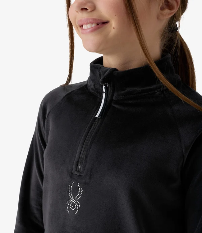 Spyder Girl's Shimmer Bug Zip Neck