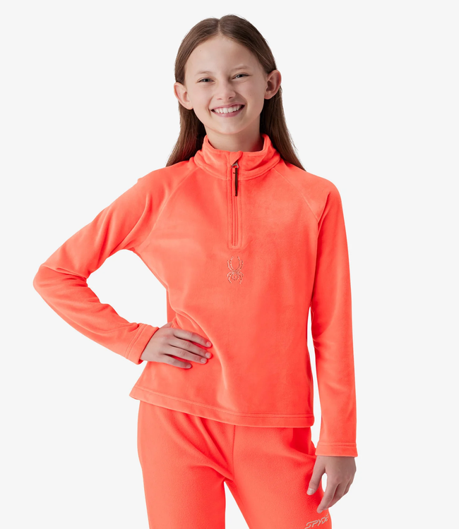 Spyder Girl's Shimmer Bug Zip Neck