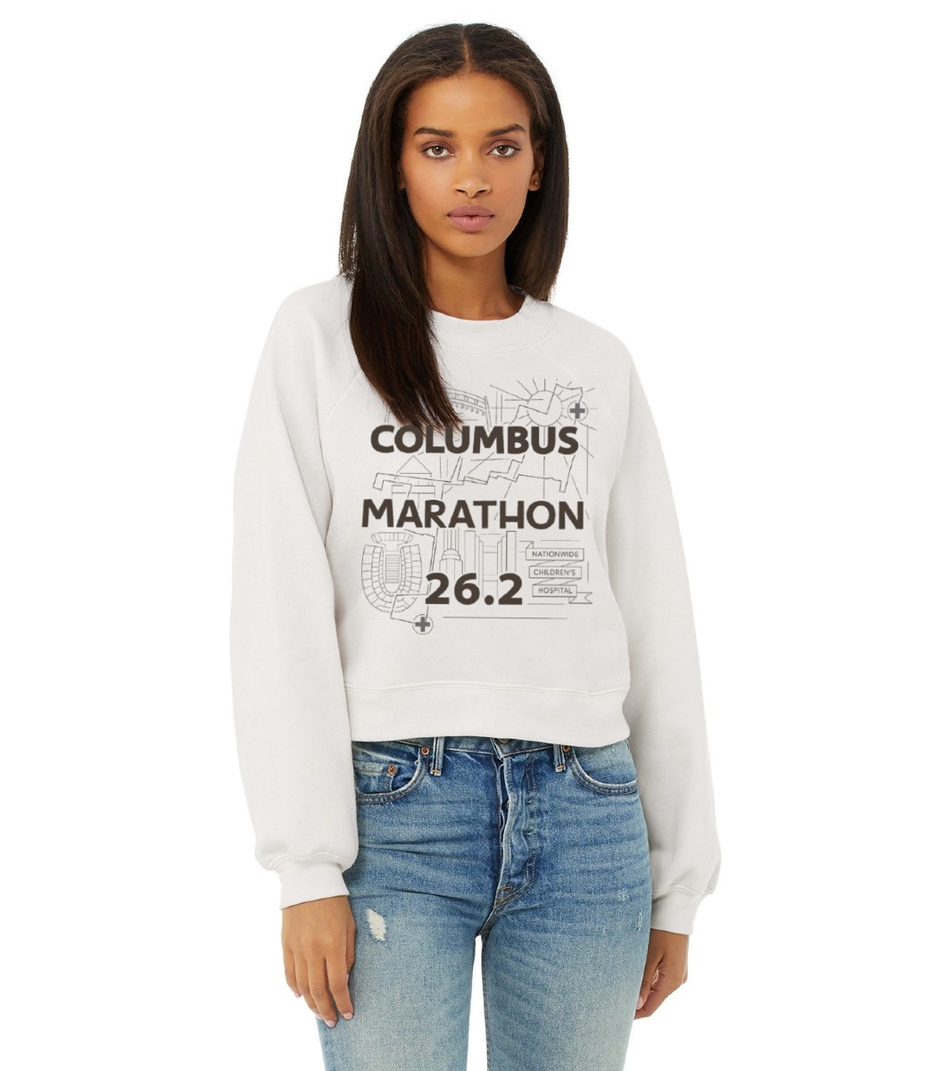 Columbus Marathon Women's 13.1 Skyline Raglan Pullover Fleece - Columbus  Running Company