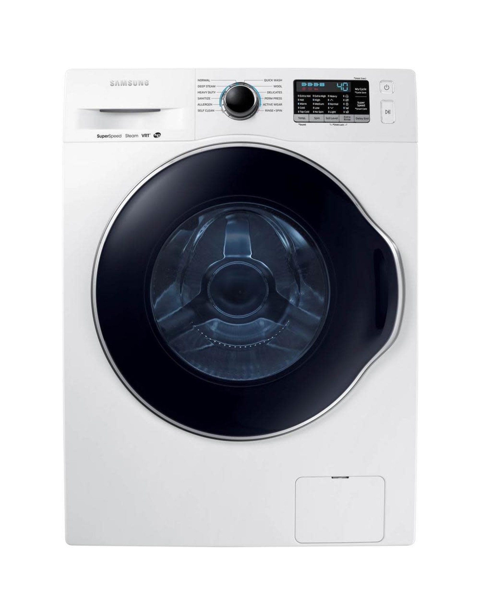 SAMSUNG WW22K6800AW  2.2 cu. Slim High-Efficiency Front Load Washer with Steam in White