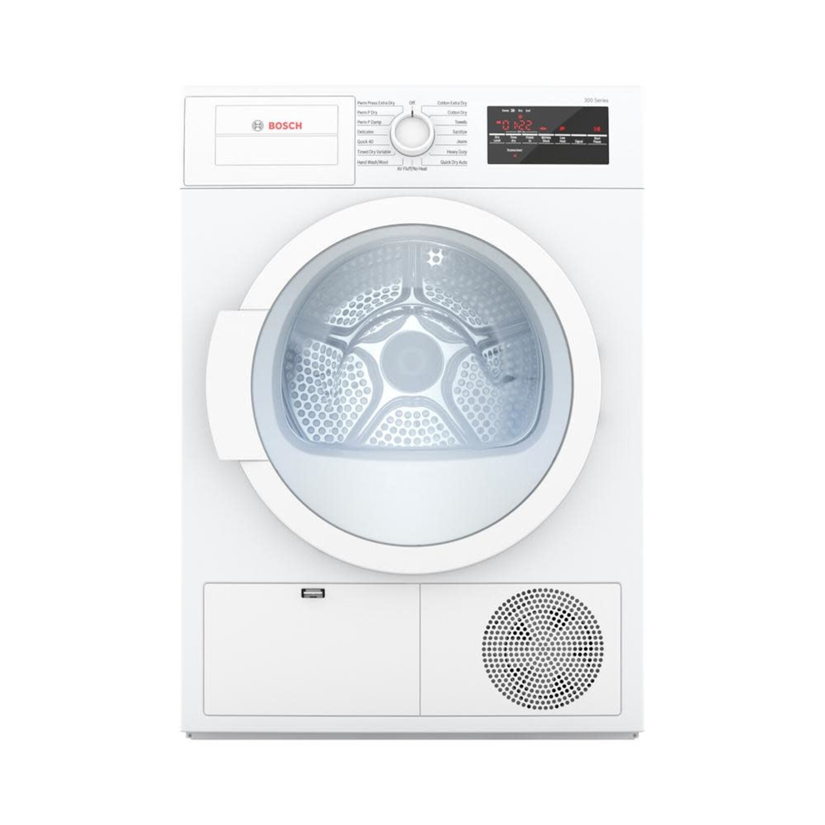 BOSCH USED  WTG86400UC 300 Series 24 in. 4 cu. ft. 240-Volt White Electric Ventless Compact Dryer  15 days store warranty