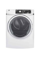 GE GFD48ESSKWW 8.3 cu. ft. 240 Volt White Stackable Electric Vented Dryer with Steam, ENERGY STAR