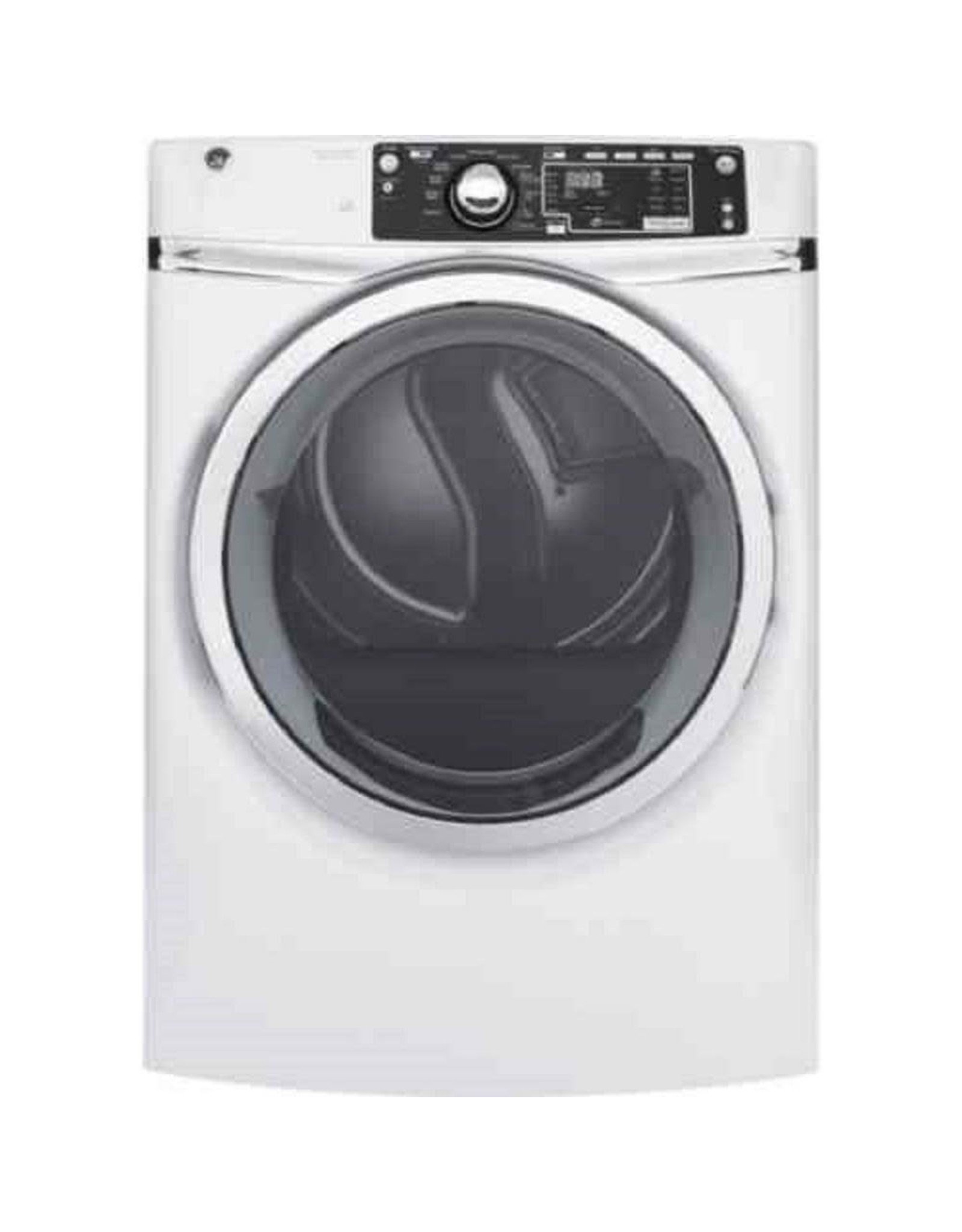 GE GFD48ESSKWW 8.3 cu. ft. 240 Volt White Stackable Electric Vented Dryer with Steam, ENERGY STAR