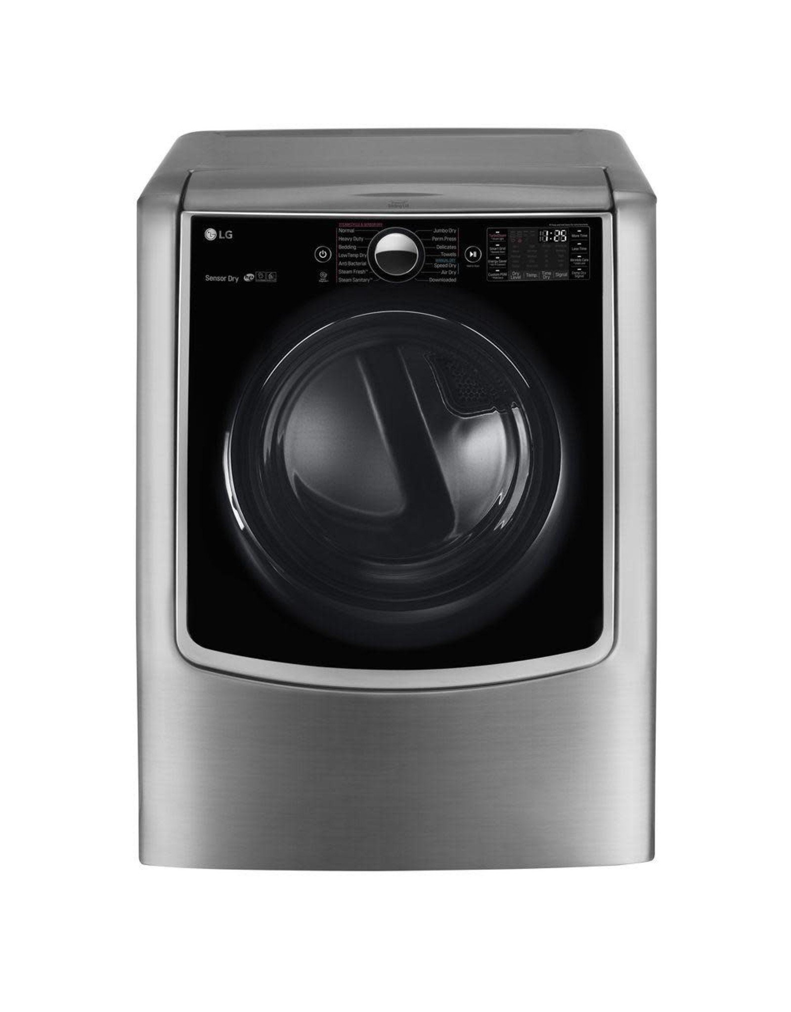 LG Electronics NEW DLEX9000V 9.0 cu. ft. Large Smart Front Load Electric Dryer w/ TurboSteam, Pedestal Compatible & Wi-Fi Enabled in Graphite Steel
