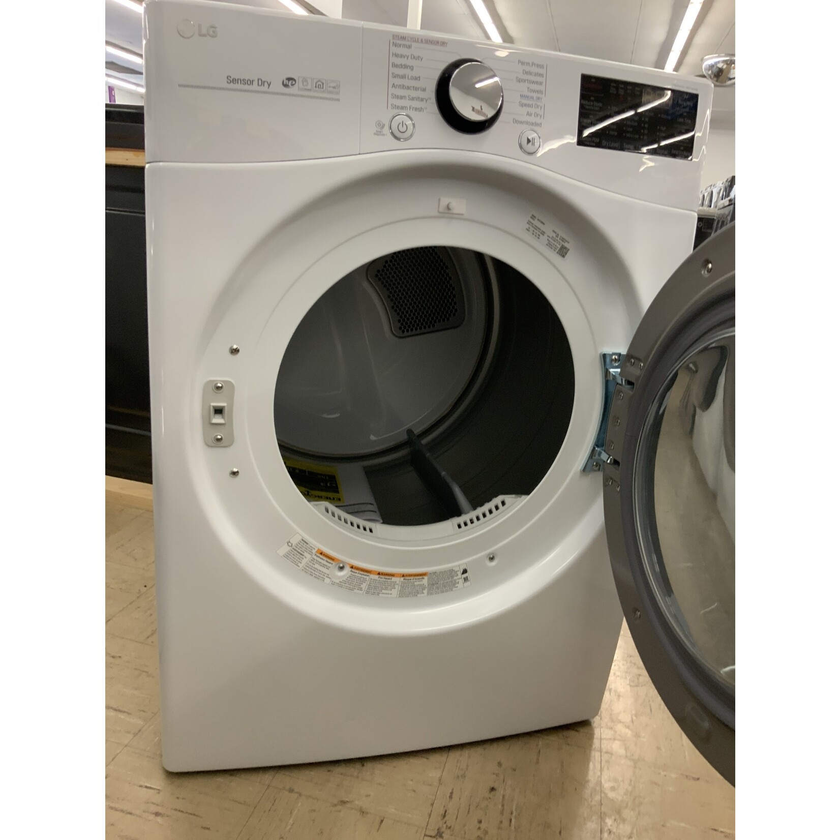 LG Electronics DLEX3900W 7.4 cu. ft. Ultra Large Smart Stackable Front Load Electric Dryer w/ TurboSteam, SensorDry, Pedestal Compatible in White