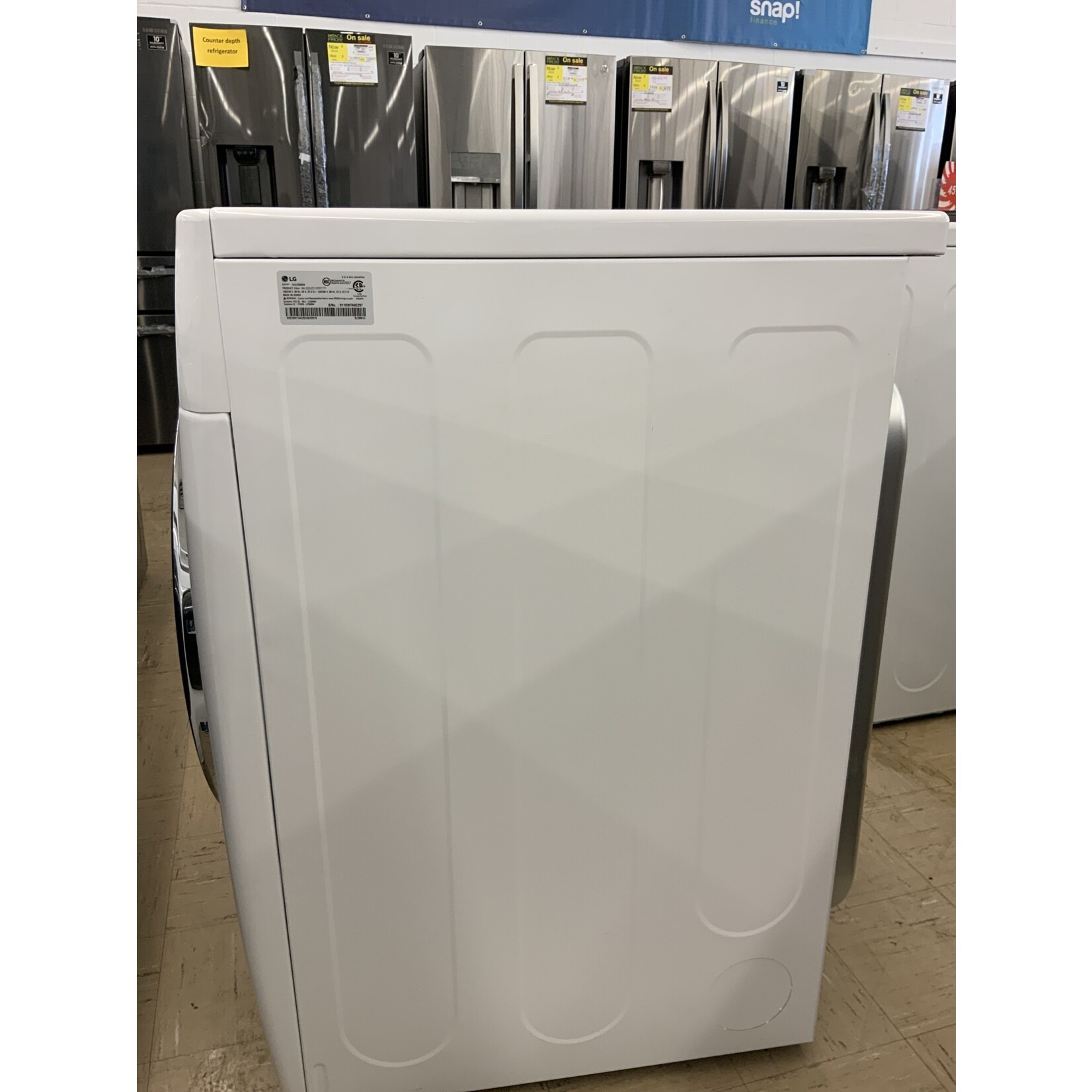 LG Electronics DLEX3900W 7.4 cu. ft. Ultra Large Smart Stackable Front Load Electric Dryer w/ TurboSteam, SensorDry, Pedestal Compatible in White