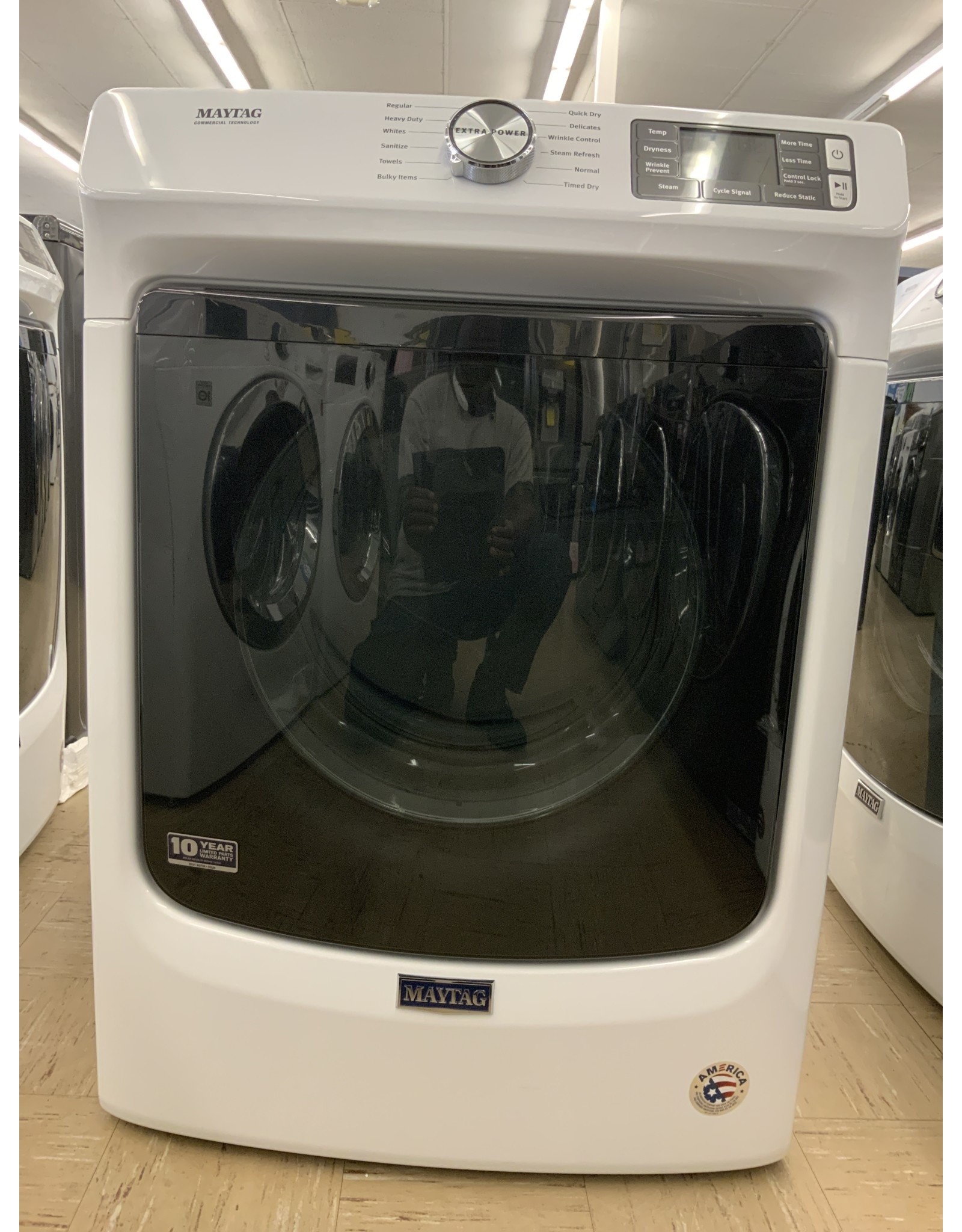 MAYTAG MED5630HW 7.3 cu. ft. 240-Volt White Stackable Electric Vented Dryer with Quick Dry Cycle, ENERGY STAR