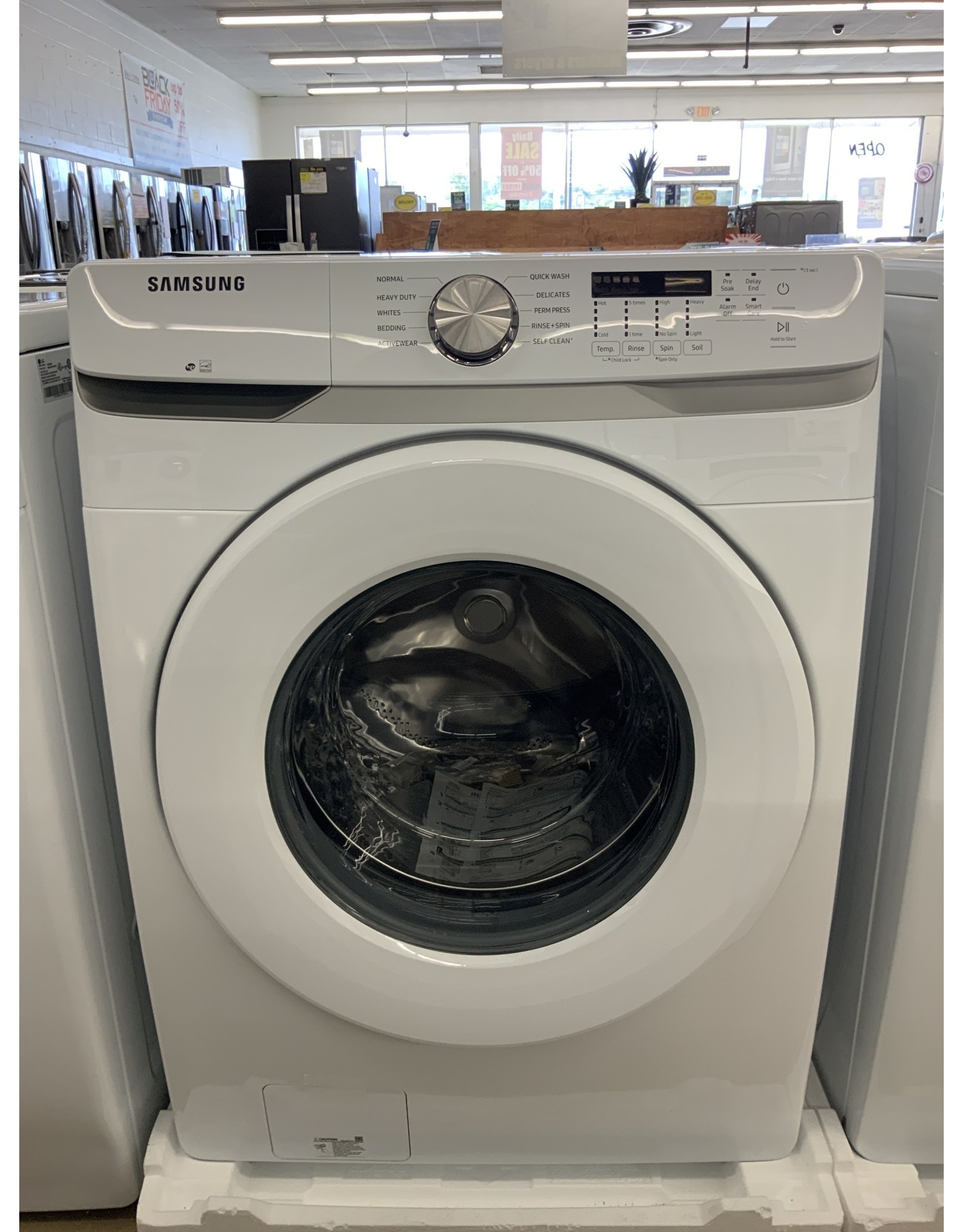 SAMSUNG WF45T6000AW Samsung 27 in. 4.5 cu. ft. High-Efficiency White Front Load Washing Machine with Self-Clean+, ENERGY STAR