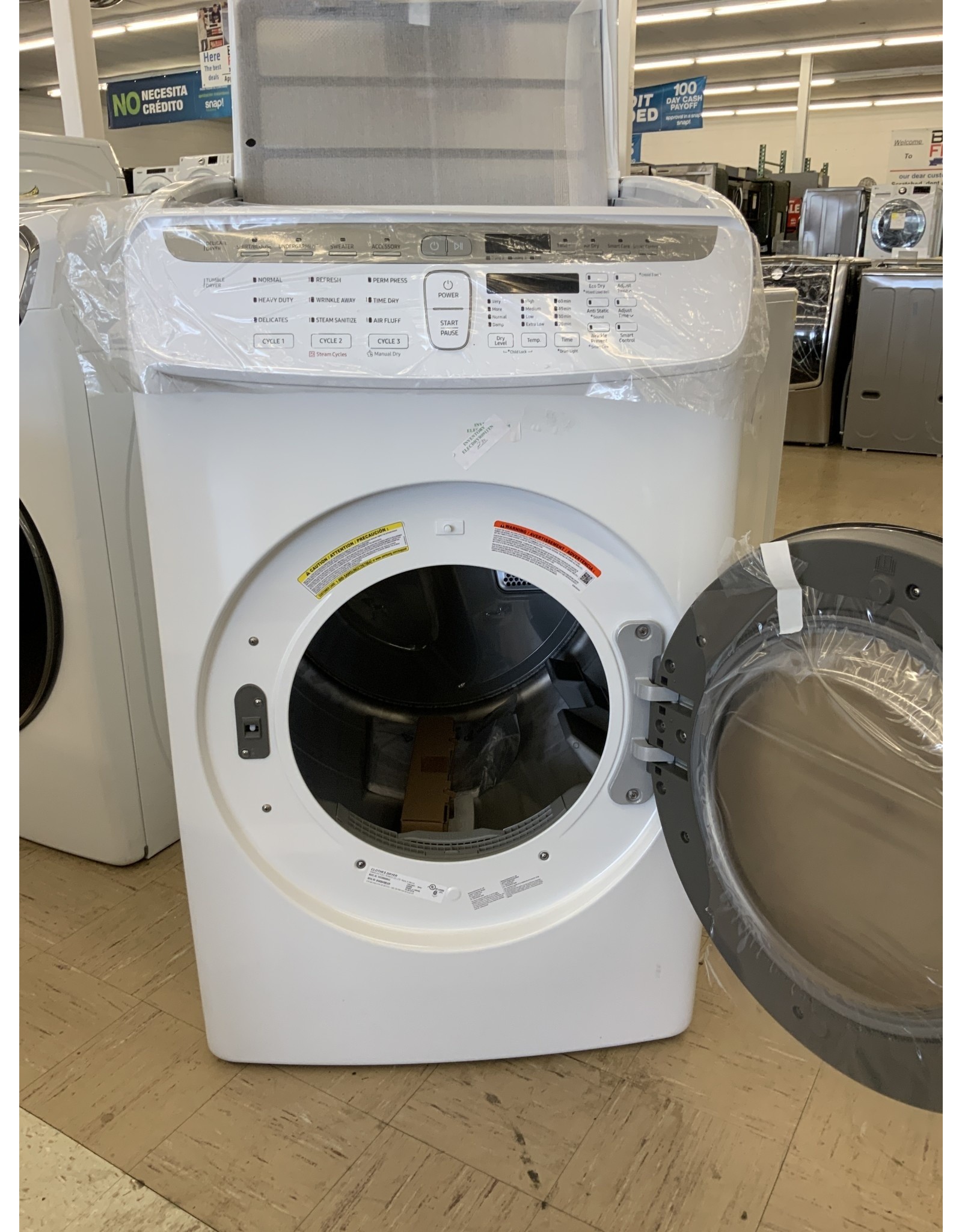 SAMSUNG DVE55M9600W Samsung 7.5 cf electric dryer w/ Multi-Steam (White)