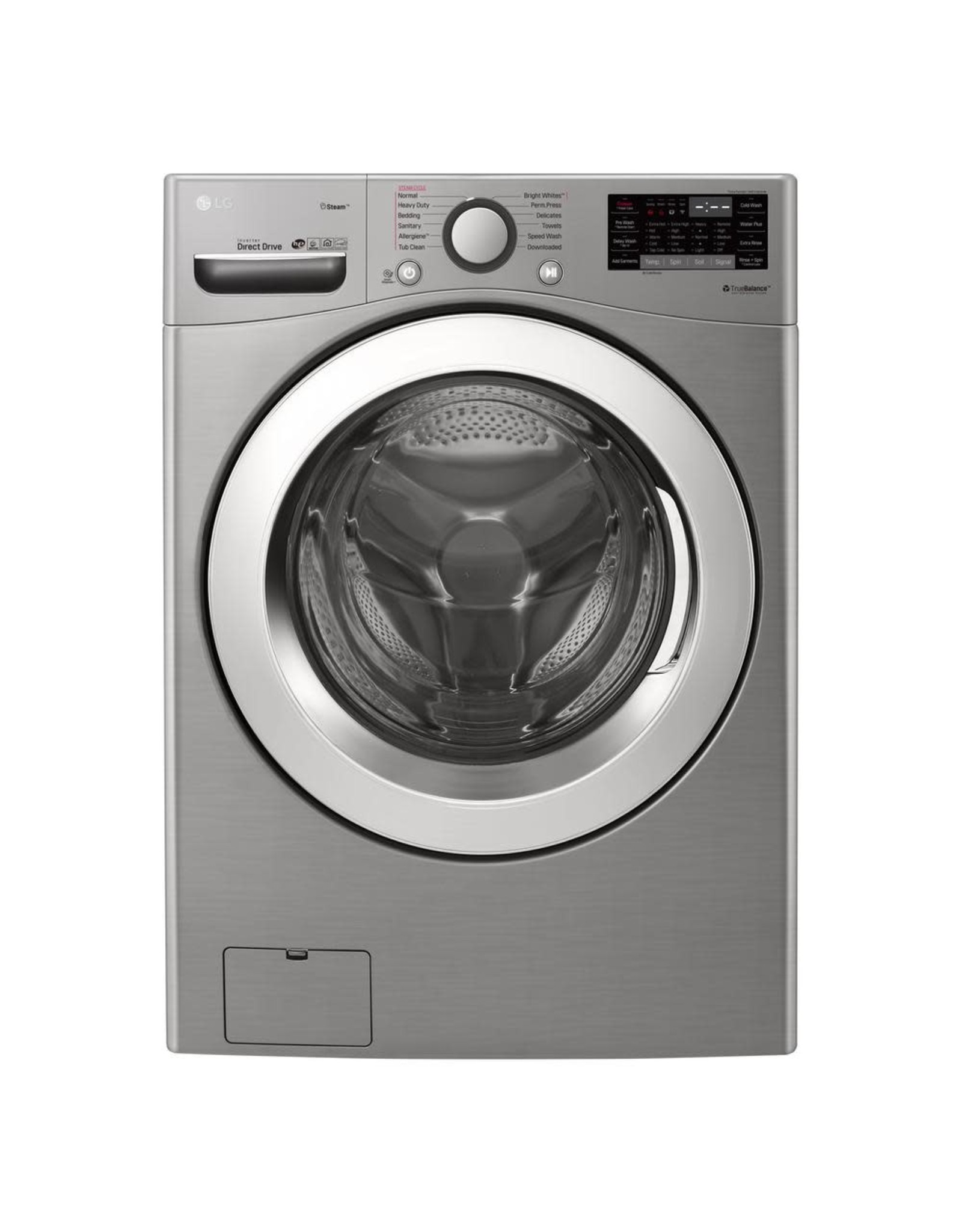LG Electronics WM3700HVA 4.5 cu.ft. High Efficiency Large Smart Front Load Washer with Steam and Wi-Fi Enabled in Graphite Steel, ENERGY STAR