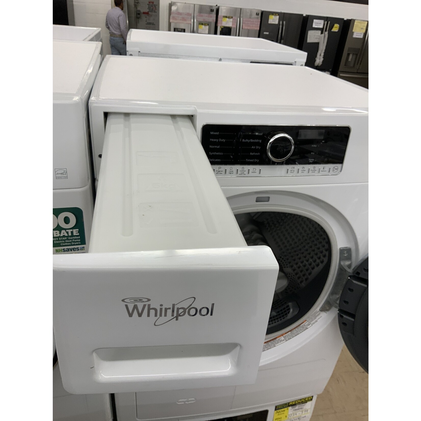 *WHD5090GW WHR Air Vented-Dryer FL Match - 4.3 CU. FT., VENTLESS HEAT PUMP, 10 CYCL