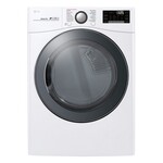 LG Electronics DLEX3900W 7.4 cu. ft. Ultra Large Smart Stackable Front Load Electric Dryer w/ TurboSteam, SensorDry, Pedestal Compatible in White
