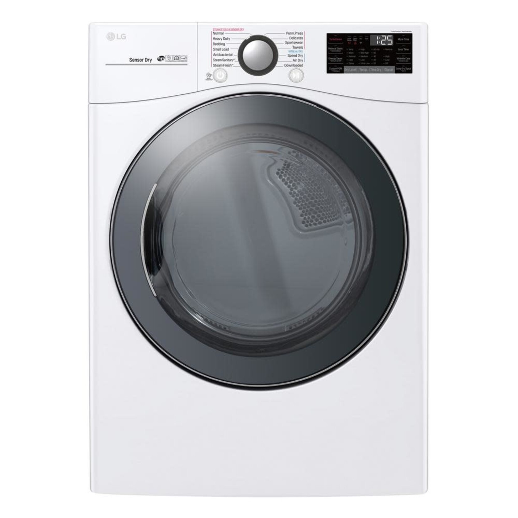 LG Electronics DLEX3900W 7.4 cu. ft. Ultra Large Smart Stackable Front Load Electric Dryer w/ TurboSteam, SensorDry, Pedestal Compatible in White