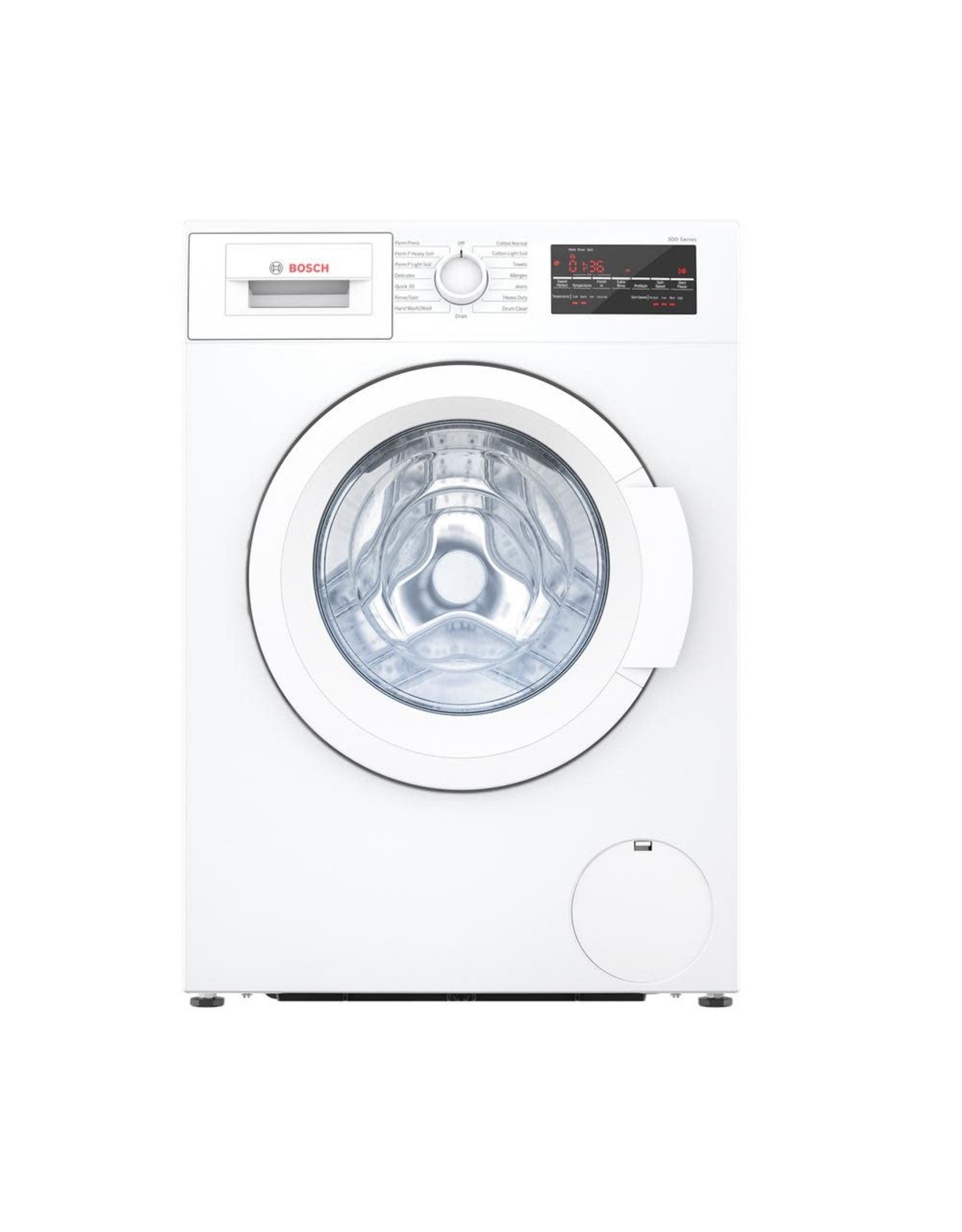 BOSCH WAT28400UC 300 Series 24 in. 2.2 cu. ft. 240-Volt White High-Efficiency Front Load Compact Washer, ENERGY STAR