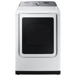 SAMSUNG #DVE50R5400W - Samsung 7.4 cu. ft. White Electric Dryer with Steam Sanitize+