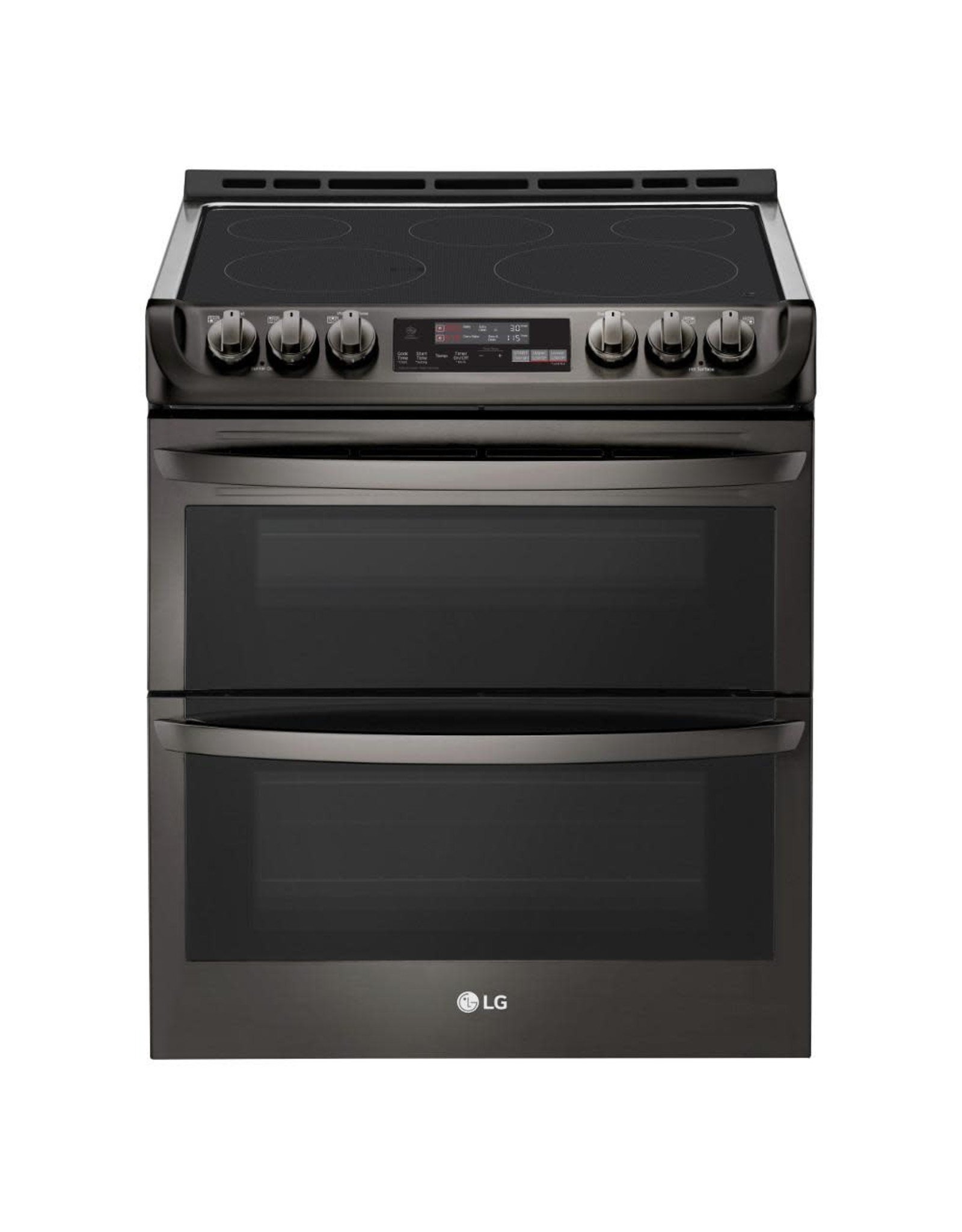 LG Electronics LTE4815BD 7.3 cu. ft. Smart Double Oven Electric Range, Self-Cleaning, Convection and Wi-Fi Enabled in Black Stainless Steel