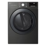 LG Electronics DLEX3900B 7.4 cu. ft Large Smart Stackable Front Load Electric Dryer w/ TurboSteam, Sensor Dry, Pedestal Compatible in Black Steel