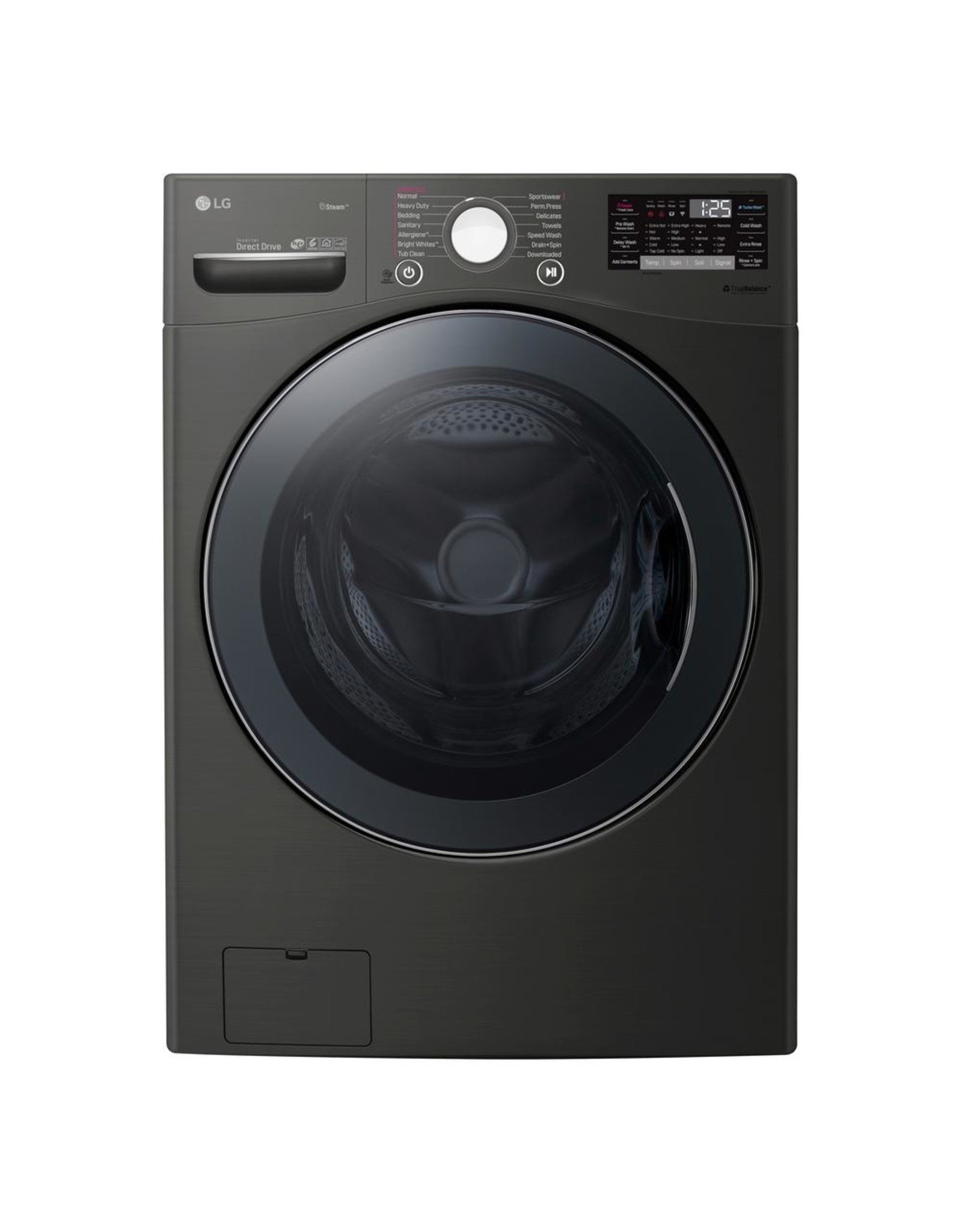 LG Electronics WM3900HBA /666 4.5 cu. ft HE Ultra Large Smart Front Load Washer with TurboWash360, Steam & Wi-Fi in Black Steel, ENERGY STAR