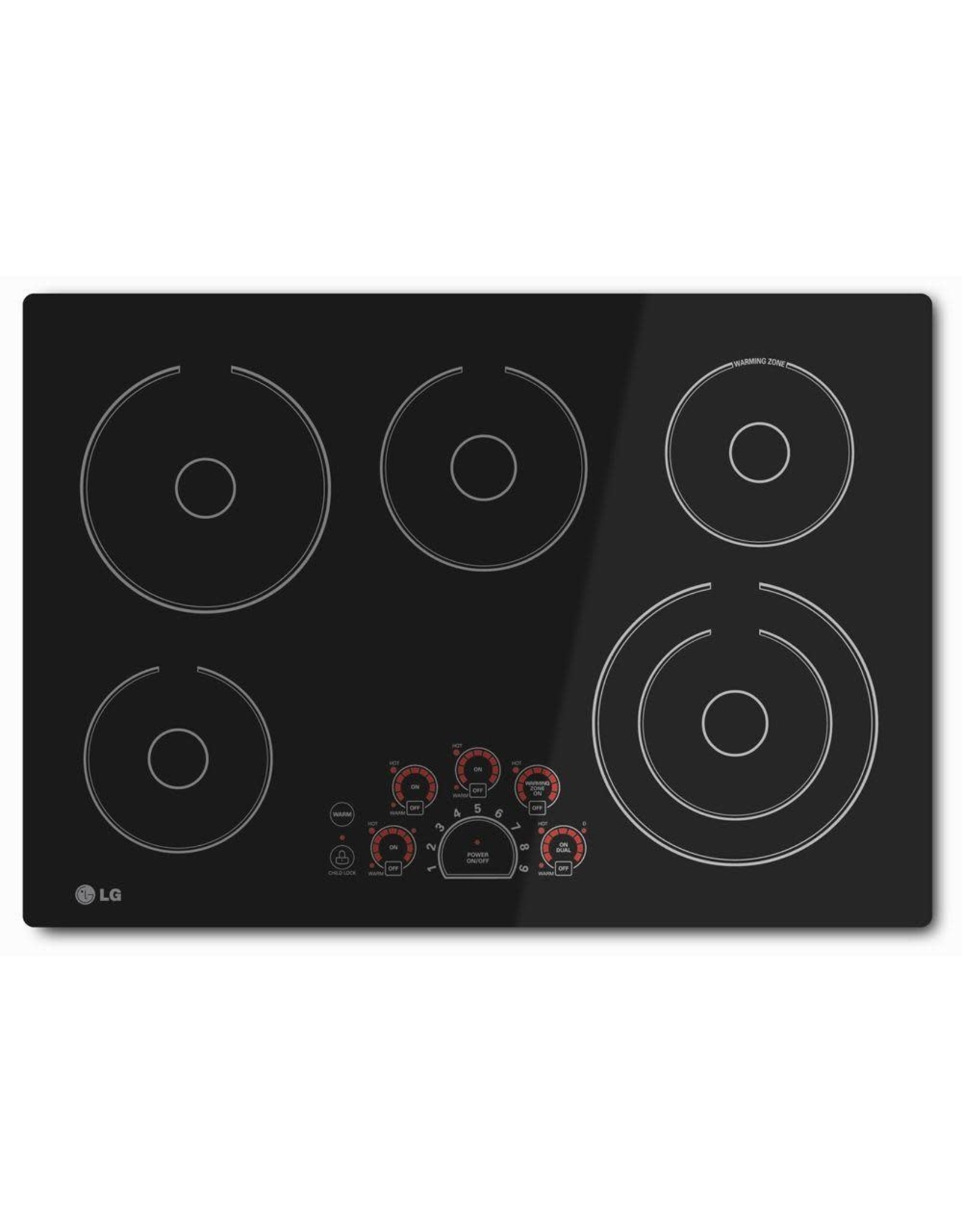 LG Electronics LCE3010SB /888 30 in. Radiant Smooth Surface Electric Cooktop in Black with 5 Elements