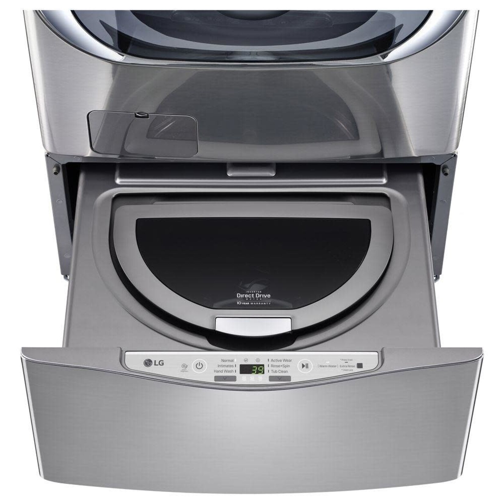 LG Electronics *WD100CV 27 in. 1.0 cu. ft. SideKick Pedestal Washer with TWINWash System Compatibility in Graphite Steel