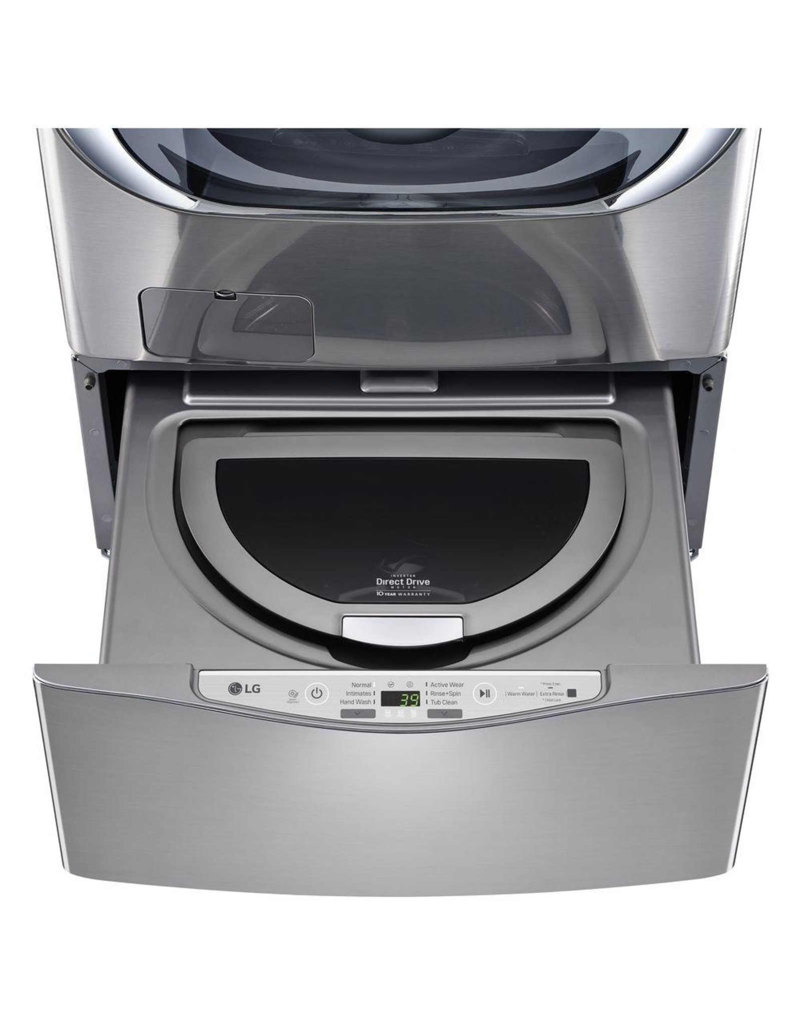 LG Electronics WD100CV 27 in. 1.0 cu. ft. SideKick Pedestal Washer with TWINWash System Compatibility in Graphite Steel