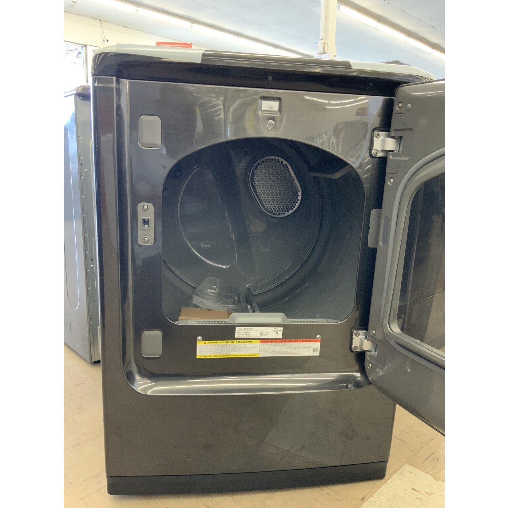 SAMSUNG DVE50R5400V Samsung 7.4 cu. ft. Fingerprint Resistant Black Stainless Electric Dryer with Steam Sanitize+
