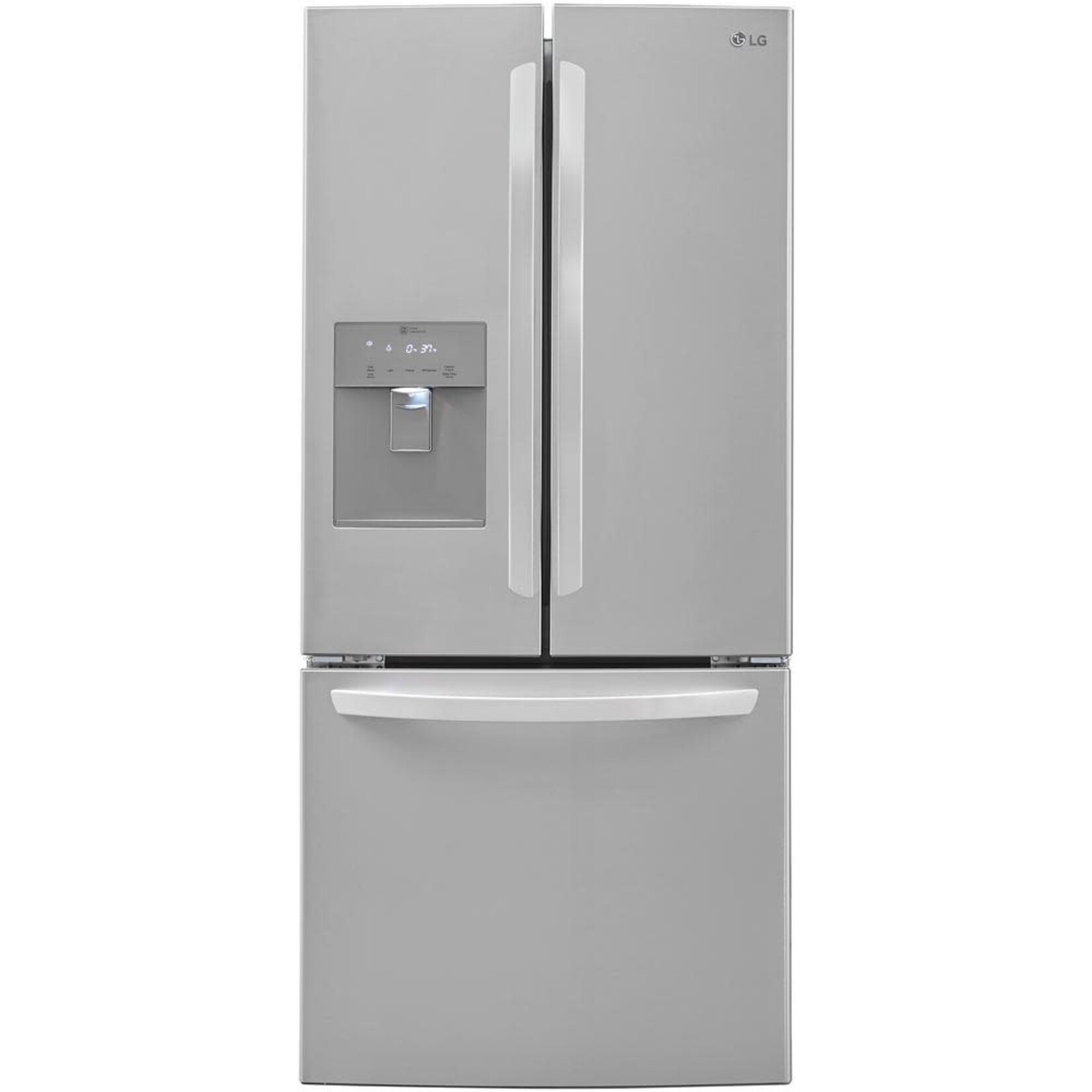 LG Electronics #*LFDS22520S LG 30-inch Wide 22 cu. ft. French Door Refrigerator with Water Dispenser in Stainless Steel
