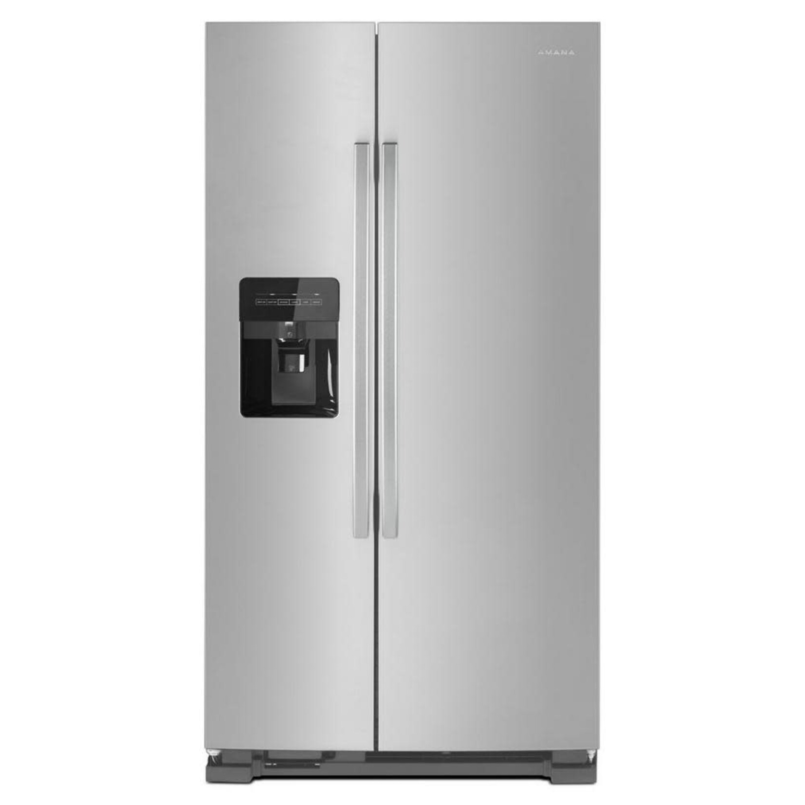 Amana Dent ASI2575GRS AMA No Frost Side - Free Standing Refr Frez - 25 CU FT, 36 INCH WIDTH, HIDDEN HINGES,