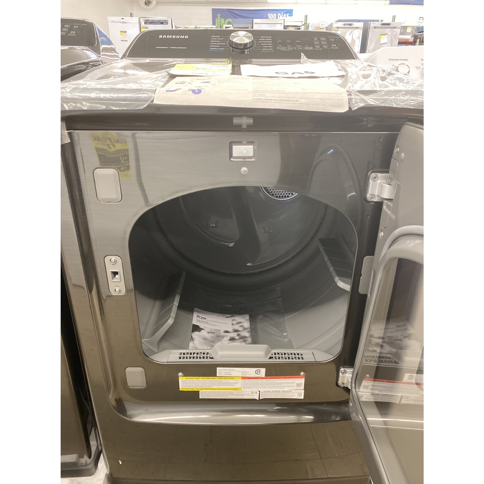 SAMSUNG DVG50R5400V Samsung 7.4 cu. ft. Fingerprint Resistant Black Stainless with Steam Sanitize+
