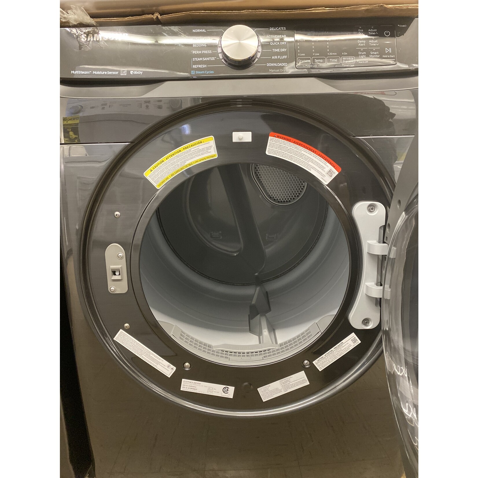 SAMSUNG DVG45R6300V 7.5 cu. ft. Fingerprint Resistant Black Stainless Gas Dryer with Steam Sanitize+