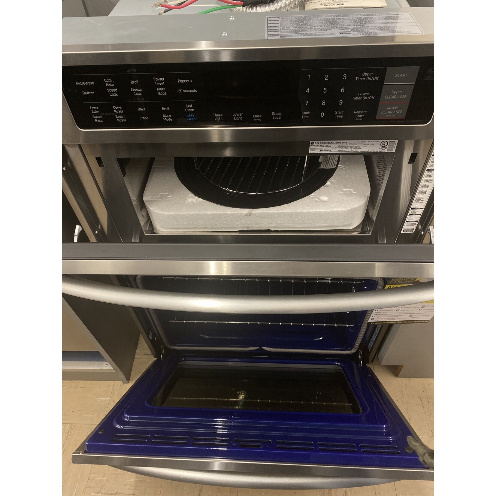LG Electronics #LWC3063ST 30 in. Electric Convection and EasyClean Wall Oven with Built-In Microwave in Stainless Steel