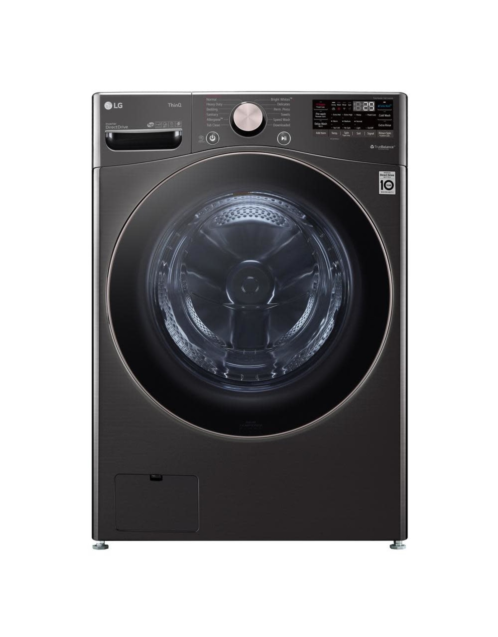LG Electronics ( WM4500HBA 27 in. 5.0 cu. ft. Ultra Large Capacity Black Steel Front Load Washing Machine with Coldwash Technology and Wi-Fi