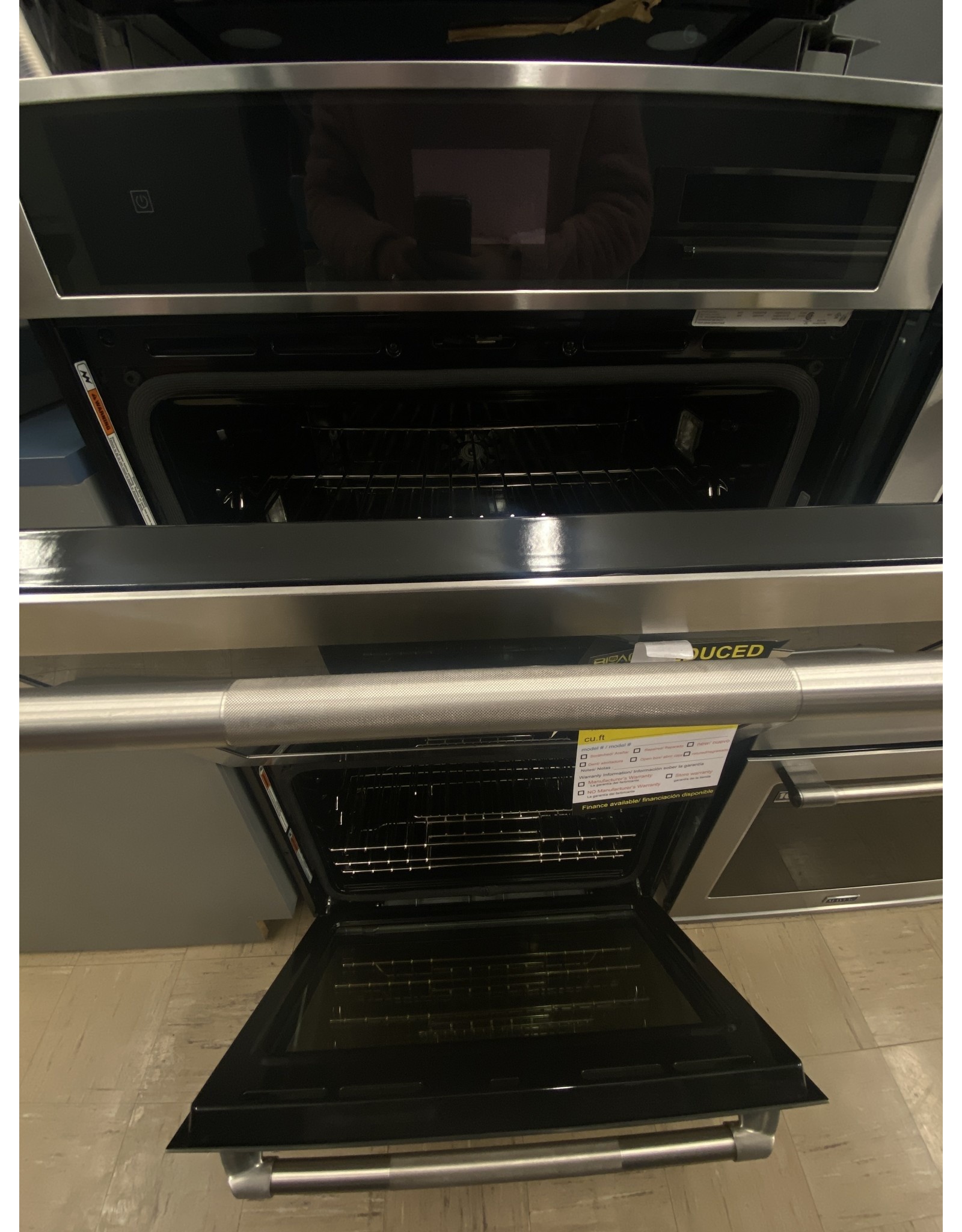 JENN-AIR JJW2830DP 30 Inch Electric Double Wall Oven with  ® n System, 4.3 Inch Full-Color LCD Display, Telescoping Glide Rack, Rapid Preheat, Common Cutout, My Creations, 10 Cubic Foot Total Capacity, Halogen Lighting, Extra-Large Oven Window, and Temperat
