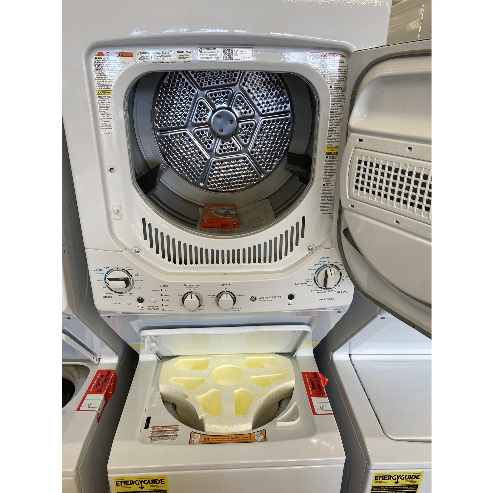 GE GE White Laundry Center with 2.3 cu. ft. Washer and 4.4 cu. ft. 240-Volt Vented Electric Dryer