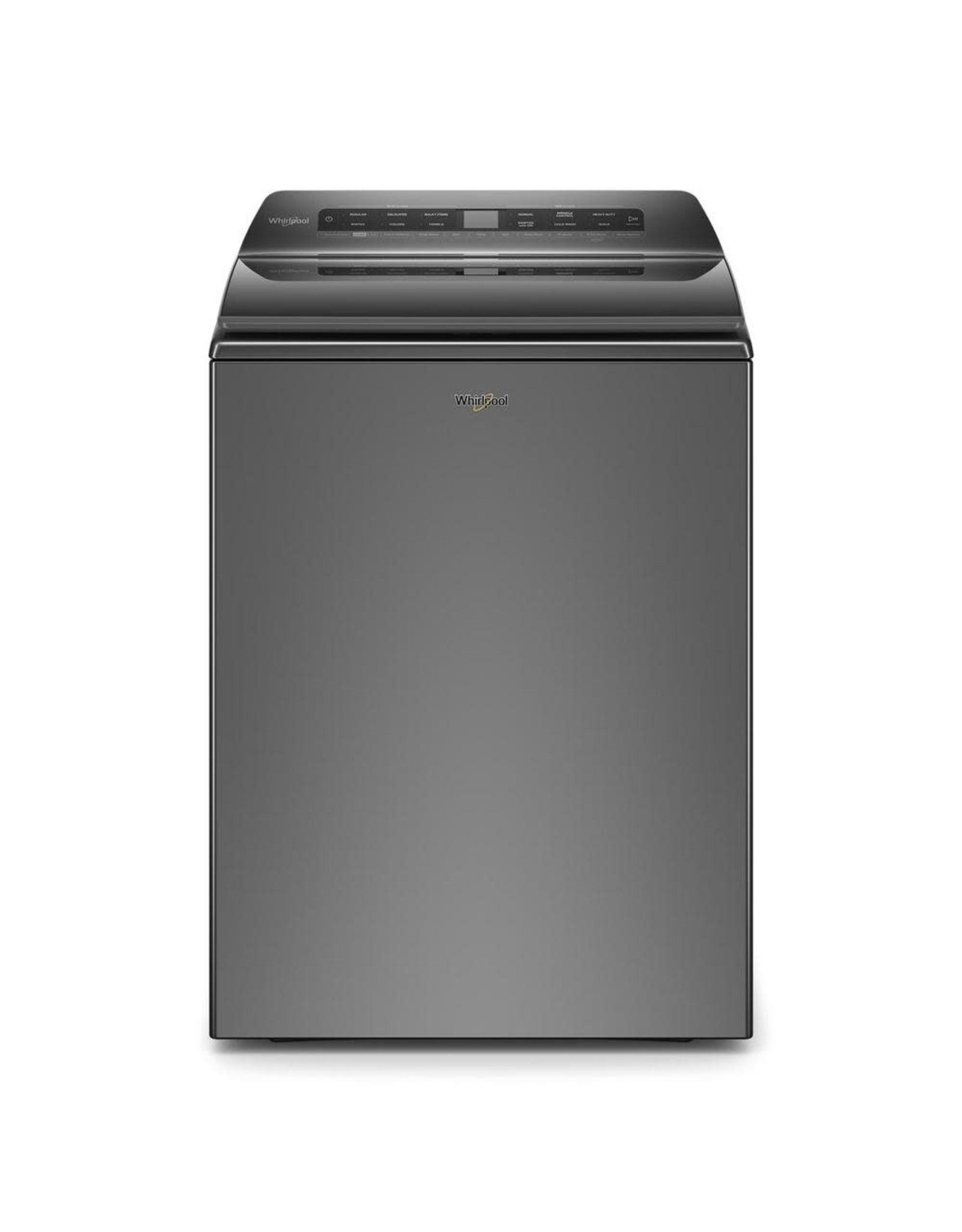 WHIRLPOOL ( Whirlpool 4.8 cu. ft. Smart Chrome Shadow Top Load Washing Machine with Load and Go, Built-In Water Faucet and Stain Brush