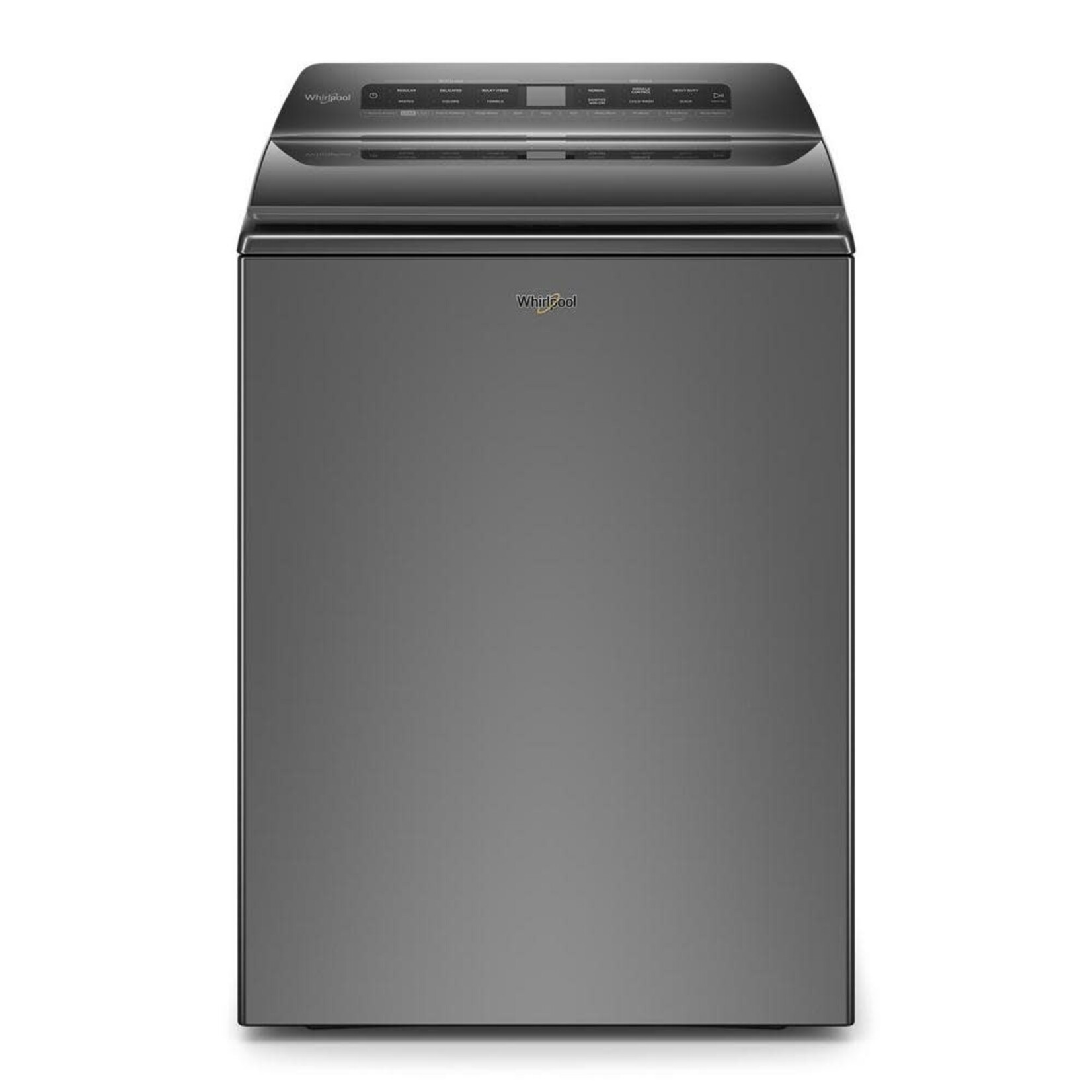 Whirlpool ( Whirlpool 4.8 cu. ft. Smart Chrome Shadow Top Load Washing Machine with Load and Go, Built-In Water Faucet and Stain Brush