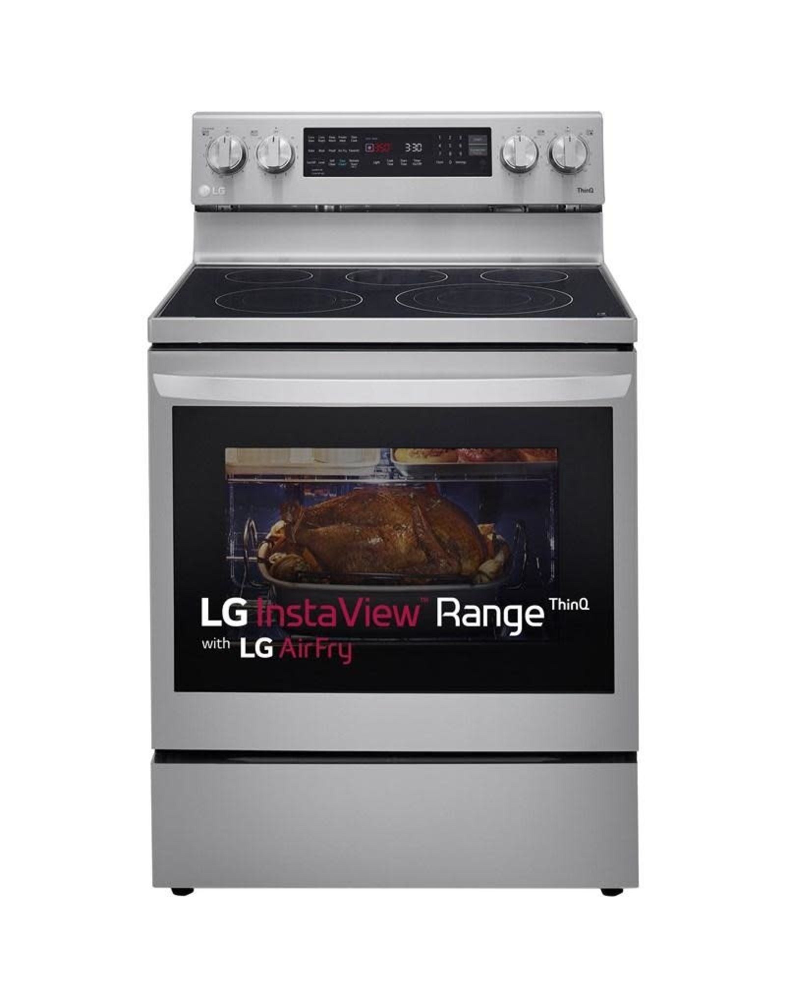 LG Electronics LREL6325F 6.3 cu. ft. Smart True Convection InstaView Electric Range Single Oven with Air Fry in Printproof Stainless Steel