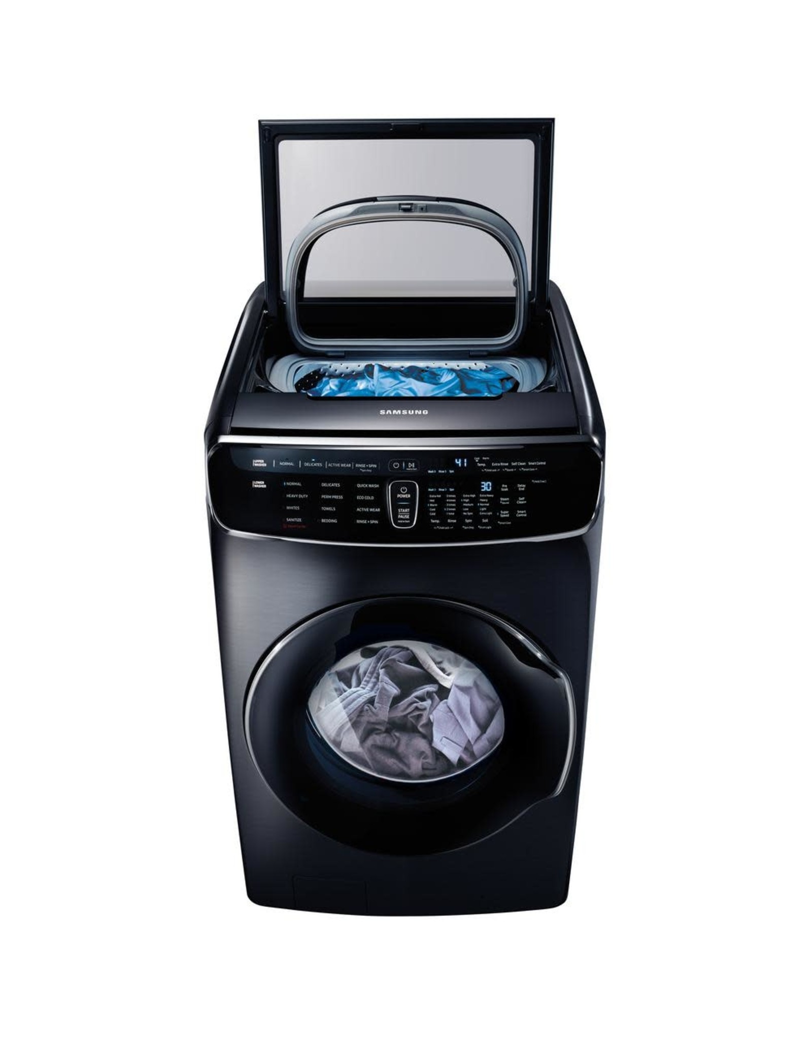 SAMSUNG WV60M9900AV Samsung 5.0 cf + 1.0 cf Flex Washer w/ Super Speed (Black Stainless)