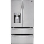 LG LMX528626S 27.8 cu. ft. 4 Door French Door Smart Refrigerator with 2 Freezer Drawers and Wi-Fi Enabled in Stainless Steel