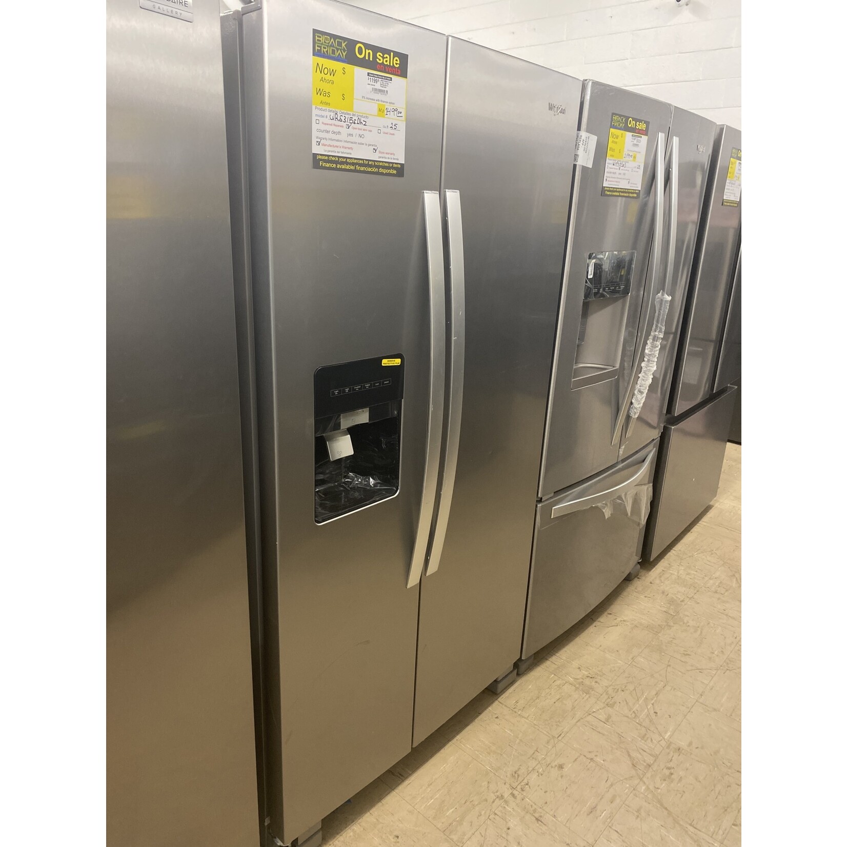 Whirlpool Whirlpool WRS315SDHZ   25 cu. ft. Side by Side Refrigerator in Fingerprint Resistant Stainless Steel