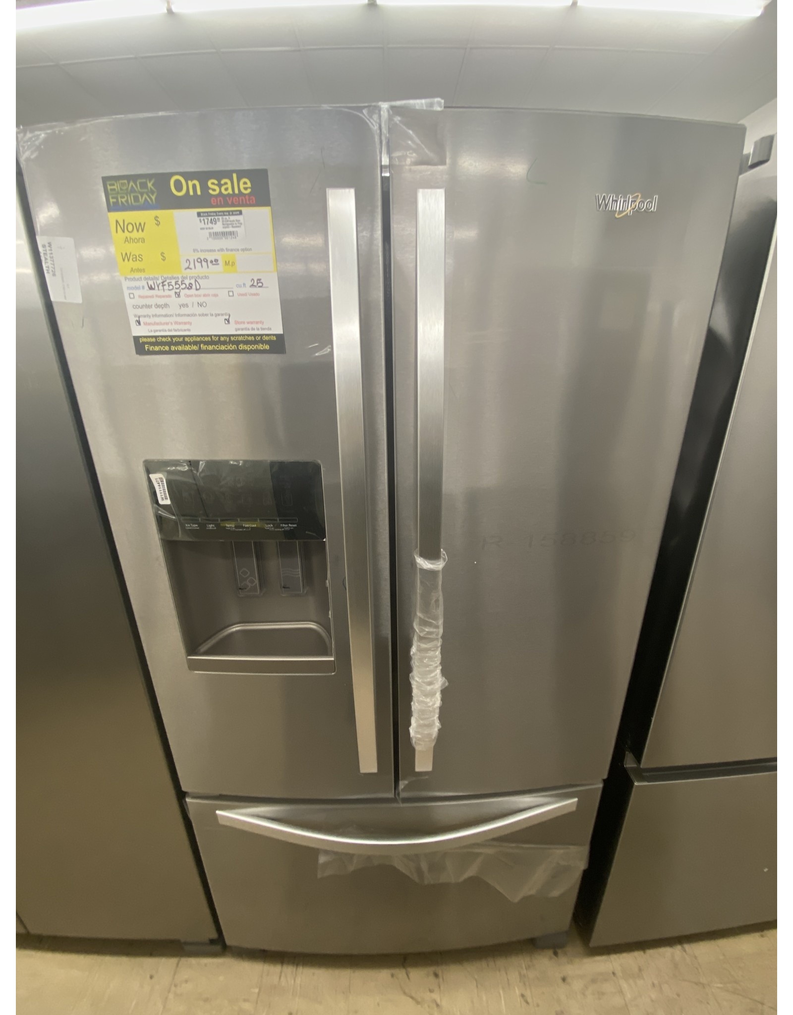 WHIRLPOOL WRF555SDFZ 25 cu. ft. French Door Refrigerator in Fingerprint-Resistant Stainless Steel