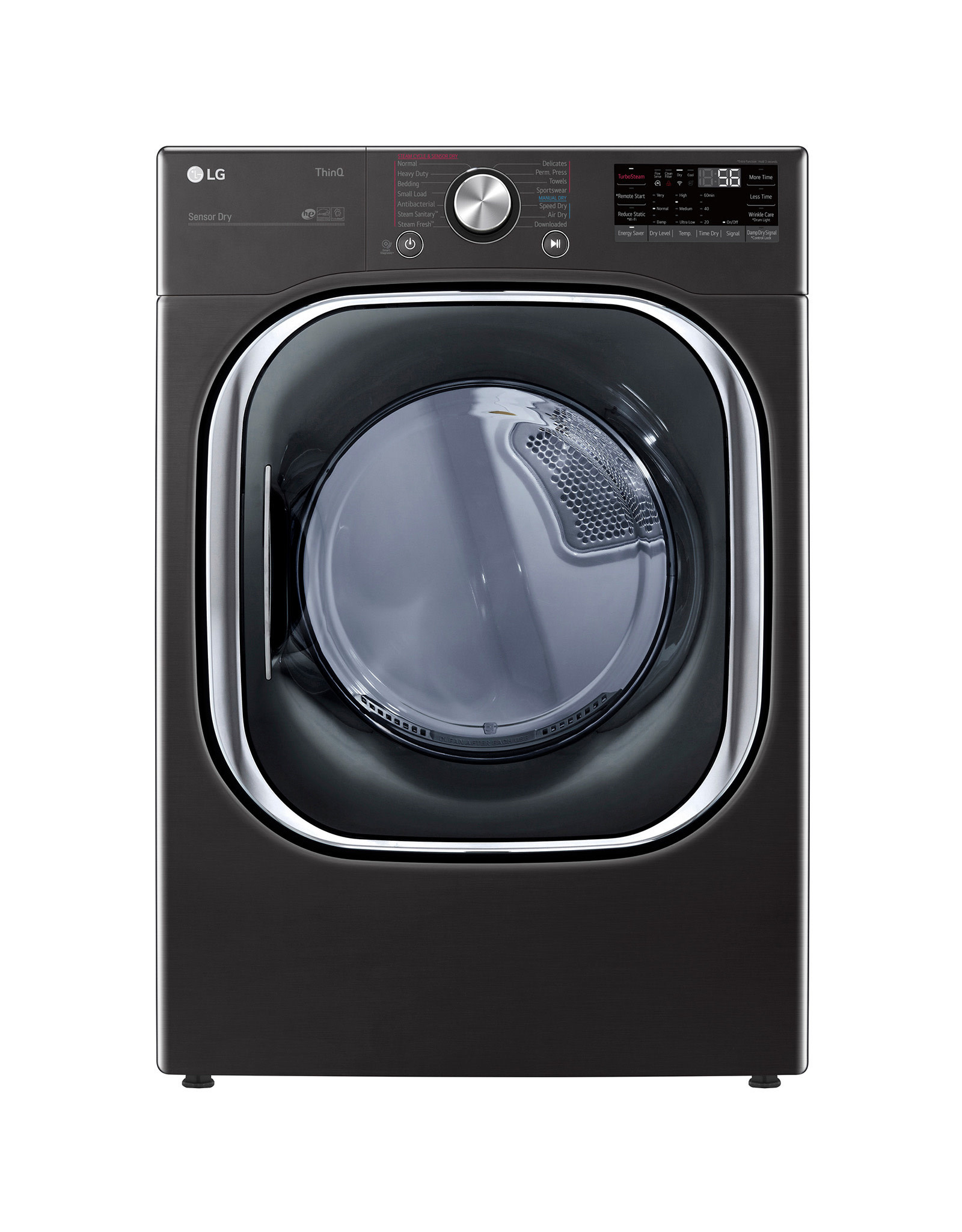 LG Electronics DLEX4500B 7.4 cu. ft. 240-Volt Black Steel Ultra Large Capacity Electric Dryer with Sensor Dry, Wi-Fi Connectivity Turbo Steam