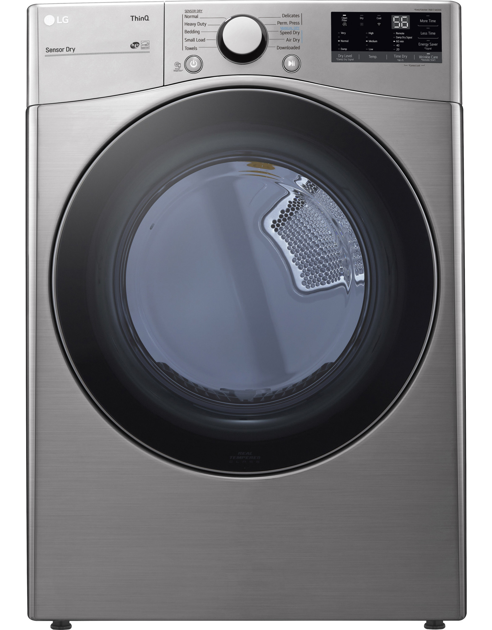lg DLE3600V 7.4 cu. ft. Ultra Large Capacity Graphite Steel Electric Dryer with Sensor Dry